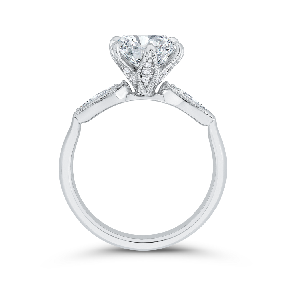 Diamond Engagement Ring in 18K White Gold (Semi-Mount)