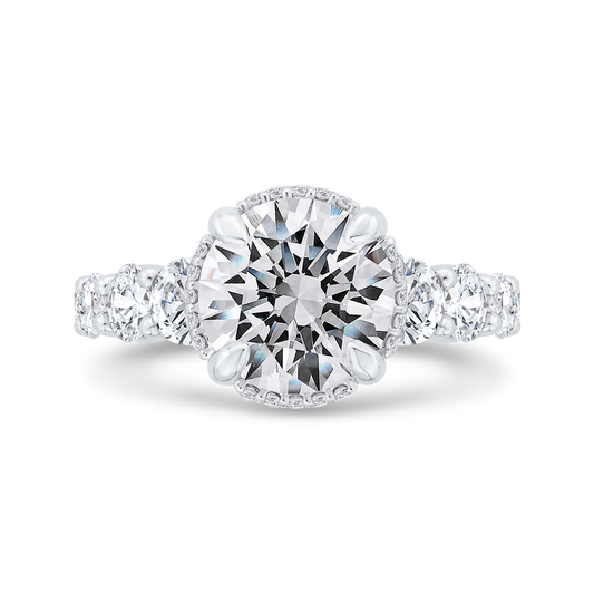 Diamond Halo Engagement Ring in 14K Rose Gold (Semi-Mount)
