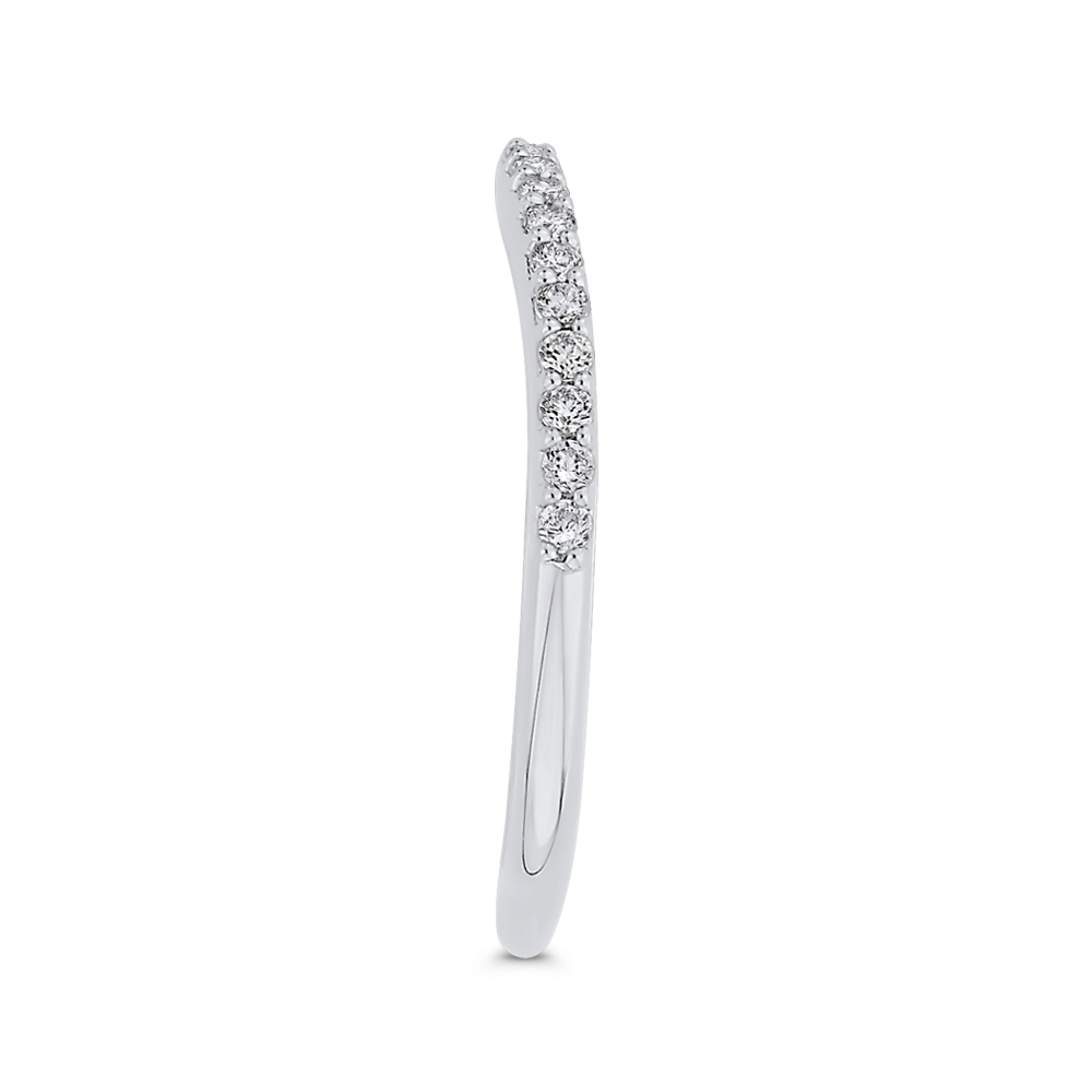 Round Diamond Wedding Band in 18K White Gold