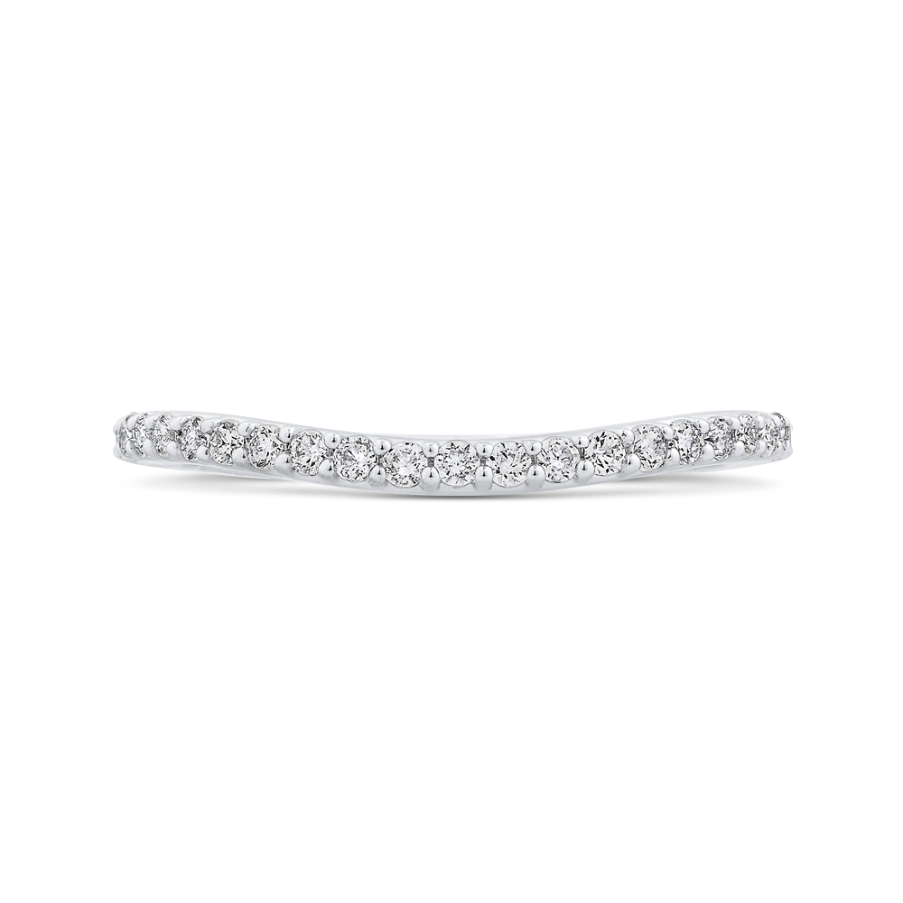 Round Diamond Wedding Band in 18K White Gold