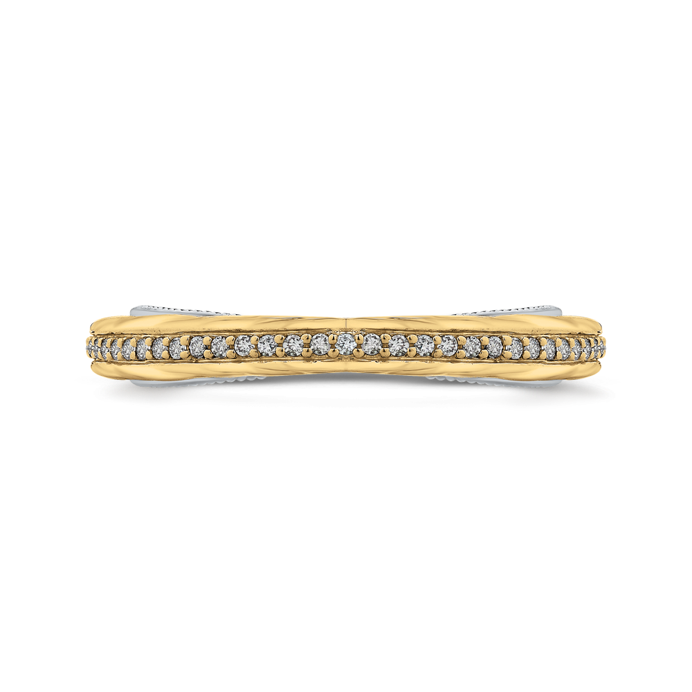 Round Diamond Wedding Band in 18K Two-Tone Gold