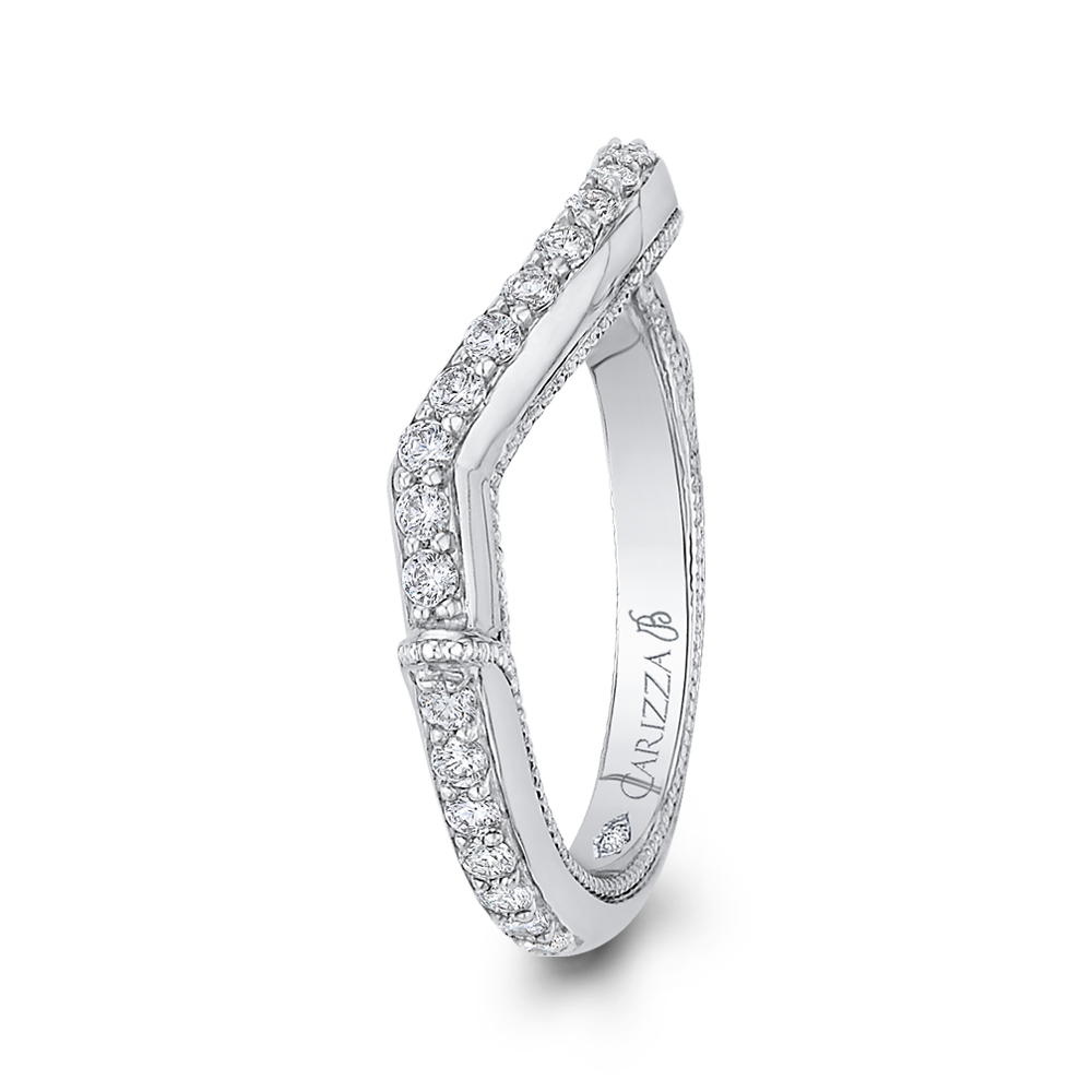 Round Diamond Wedding Band in 18K White Gold