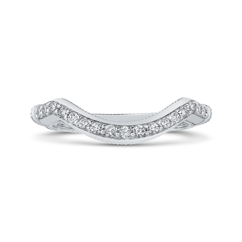 Round Diamond Wedding Band in 18K White Gold