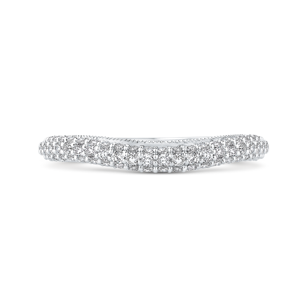 Round Diamond Wedding Band in 18K White Gold