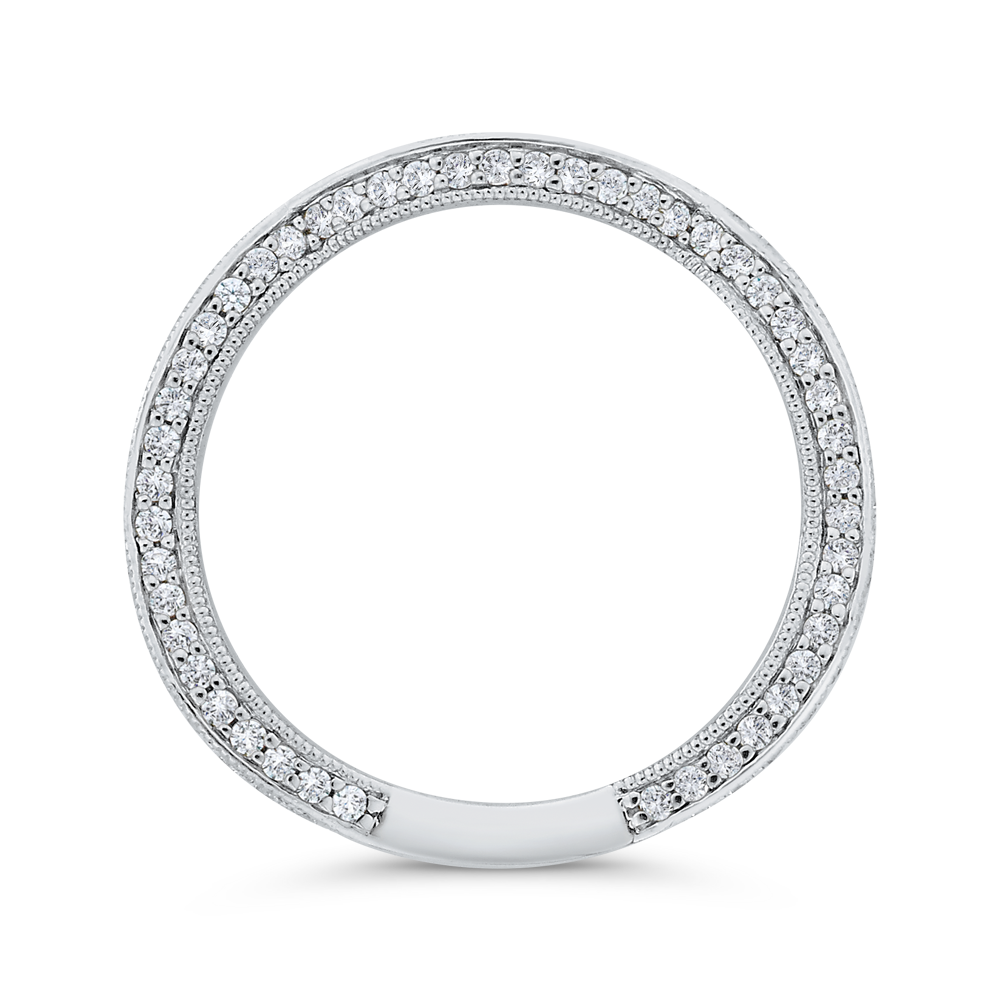 Round Diamond Wedding Band in 14K White Gold