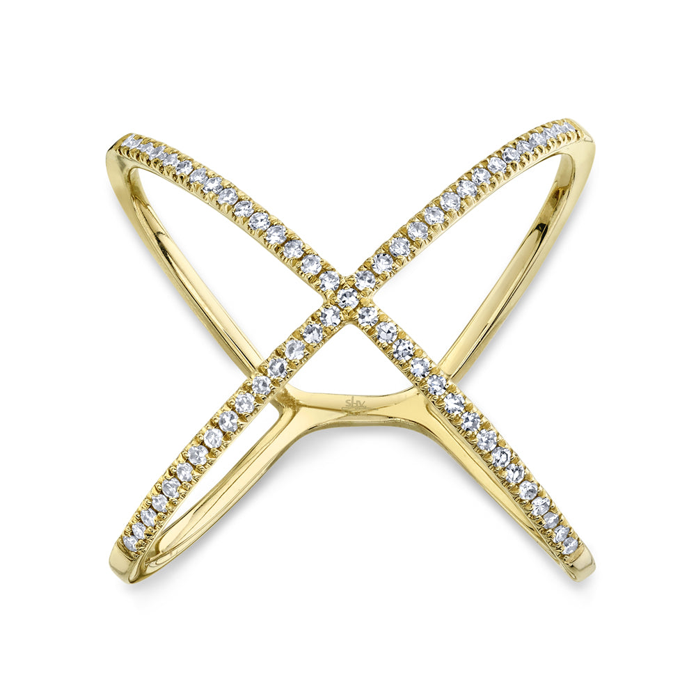 0.18CT DIAMOND "X" RING