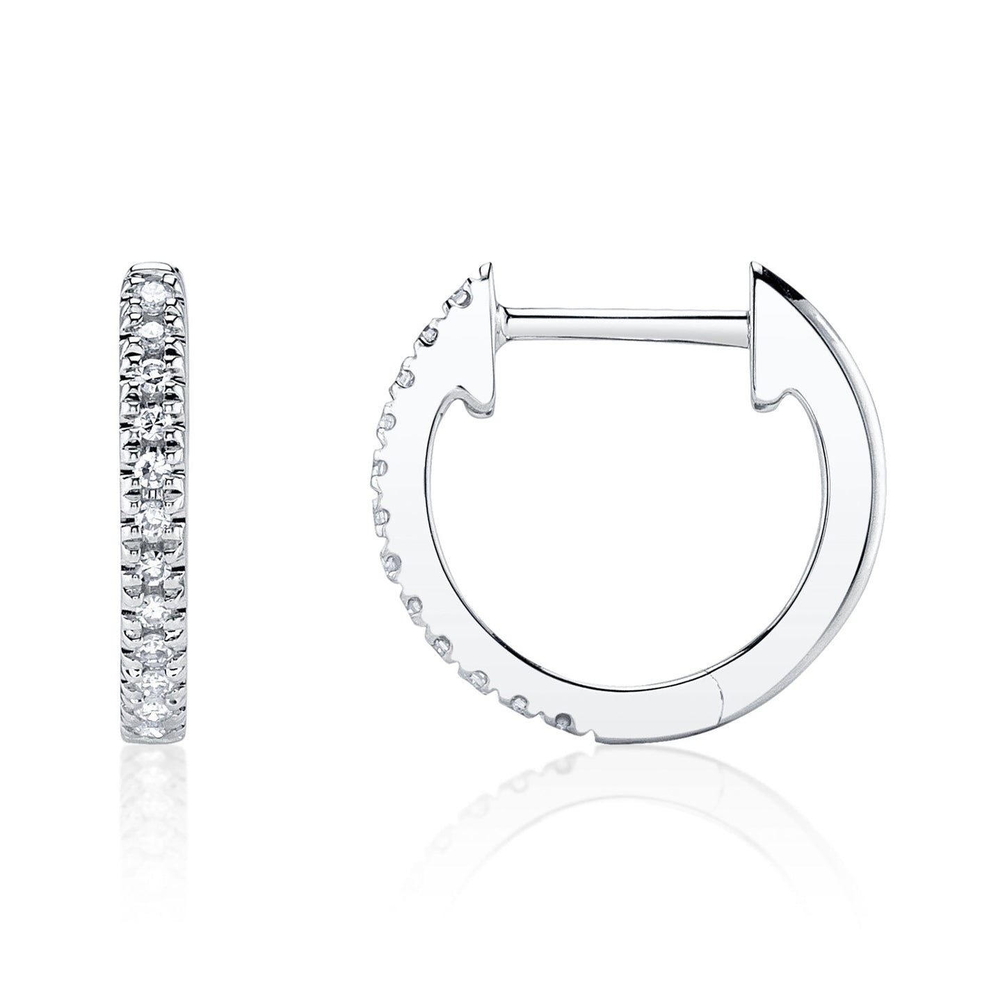 0.07CT 14K W/G DIAMOND HUGGIE EARRING