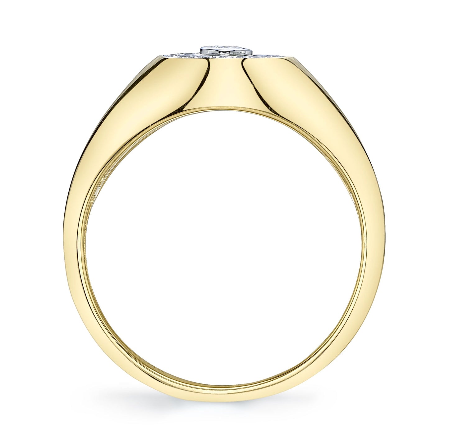 0.17CT 14K Y/G DIAMOND OVAL BEZEL SIGNET RING
