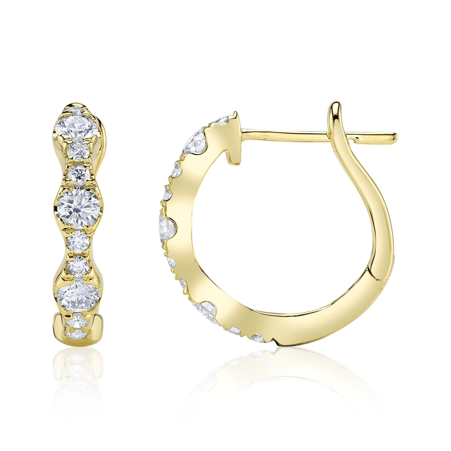 1.00CT 14K Y/G DIAMOND HOOP EARRING