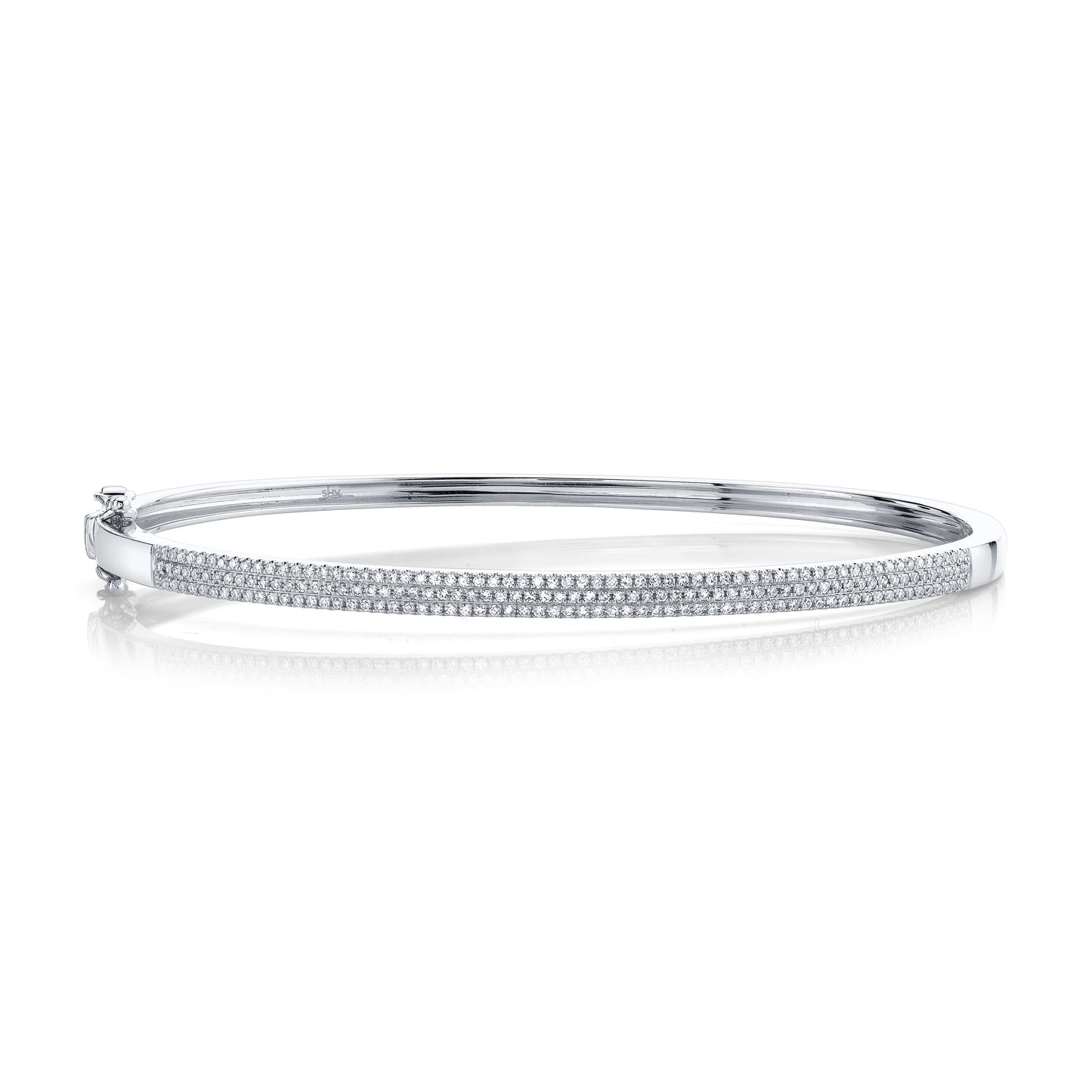 0.52CT 14K W/G DIAMOND PAVE BANGLE