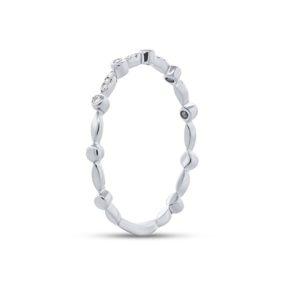 0.06CT 14K W/G DIAMOND LADY'S BAND SZ 6