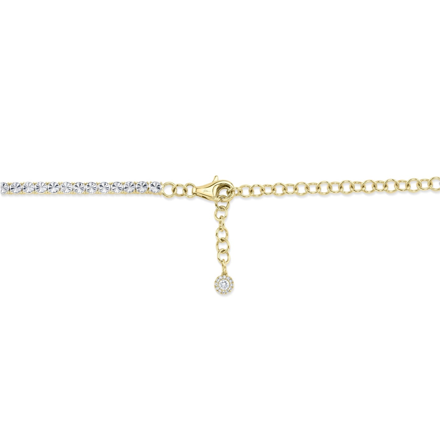 2.49CT 14K Y/G DIAMOND TENNIS NECKLACE