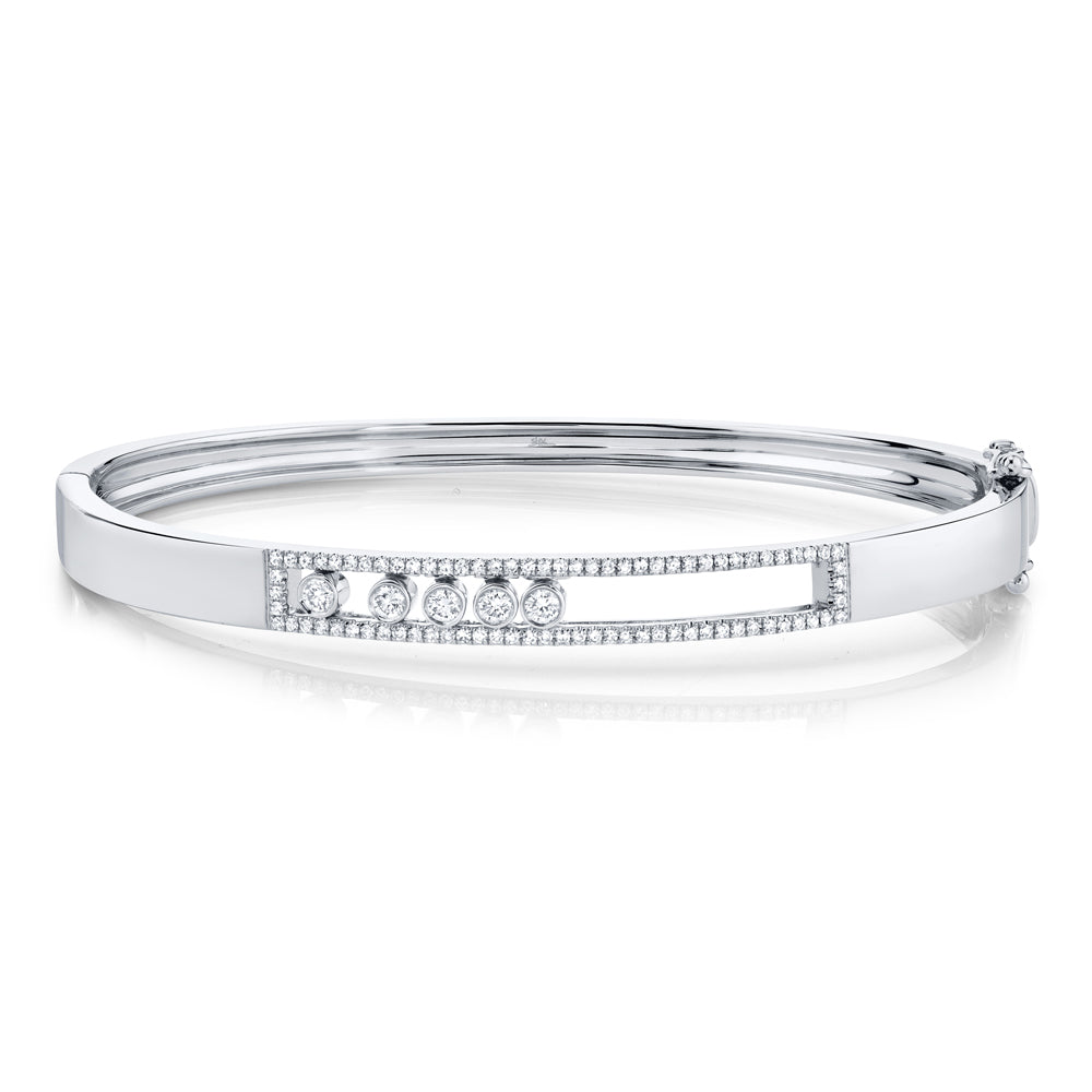 0.42CT 14K W/G DIAMOND BEZEL SLIDER BANGLE