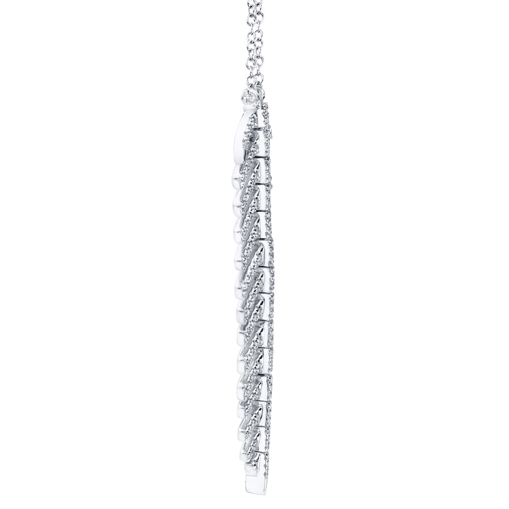 0.29CT DIAMOND 'Phoenix' FEATHER Pendant NECKLACE