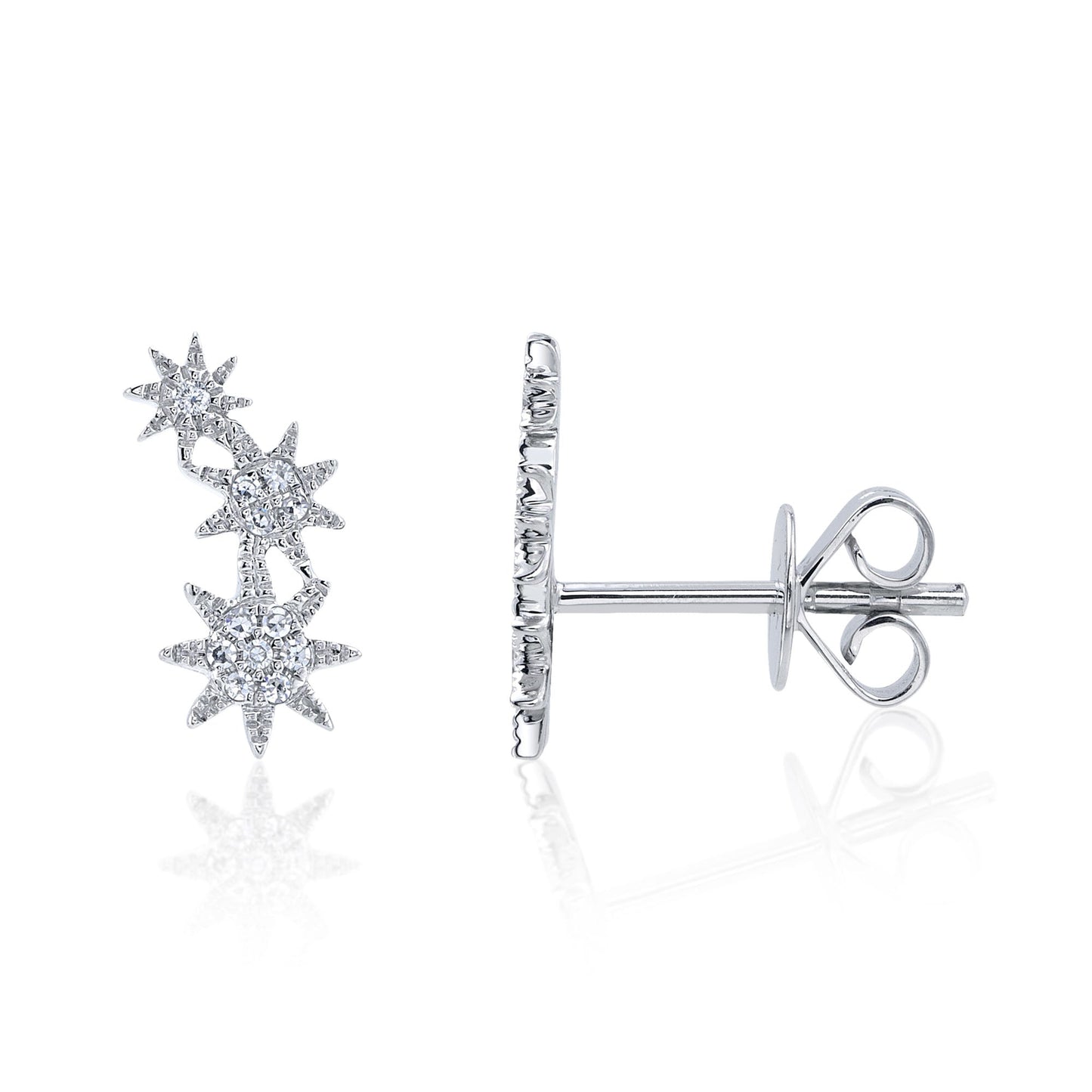 0.06CT 14K W/G DIAMOND STAR STUD EARRING