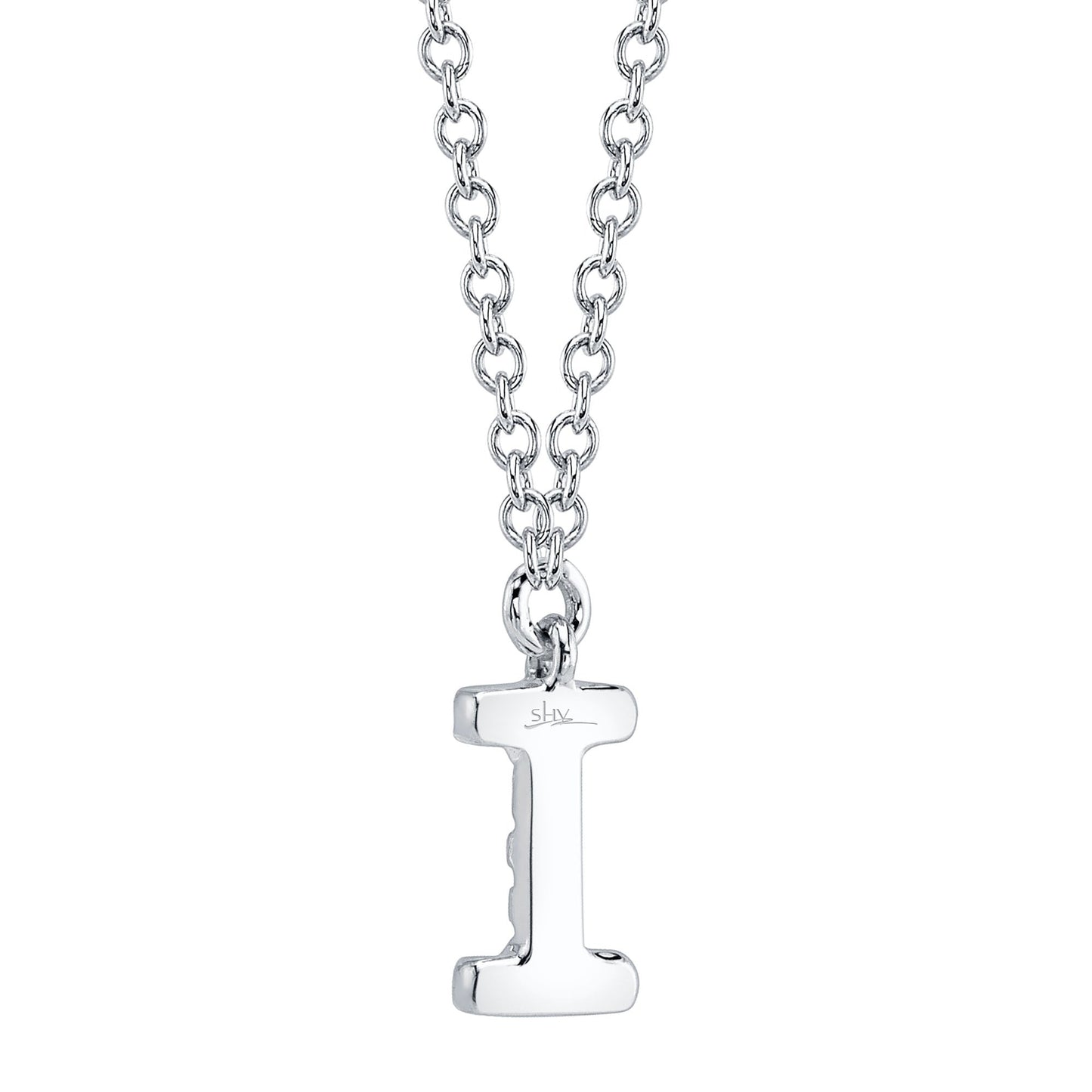 0.03CT 14K W/G DIAMOND NECKLACE - INITIAL I