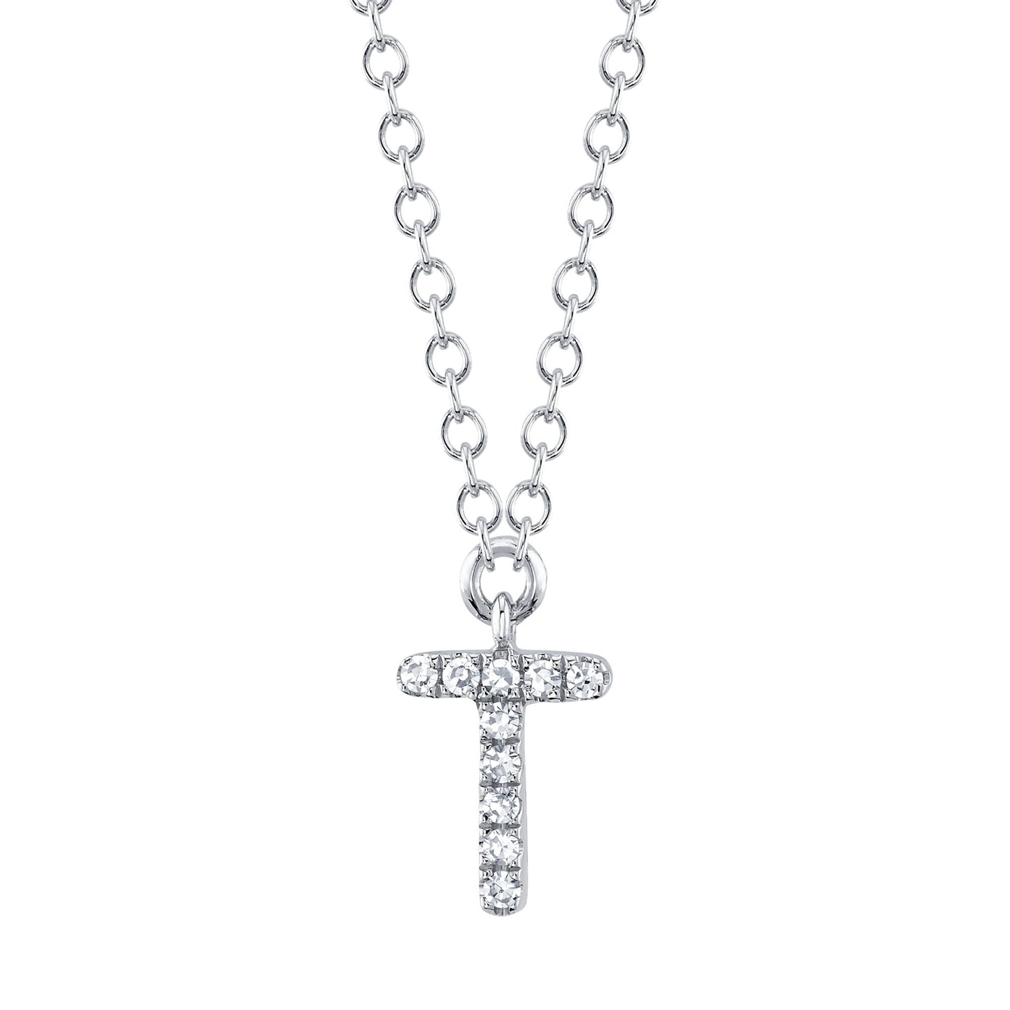 0.03CT DIAMOND NECKLACE - INITIAL T