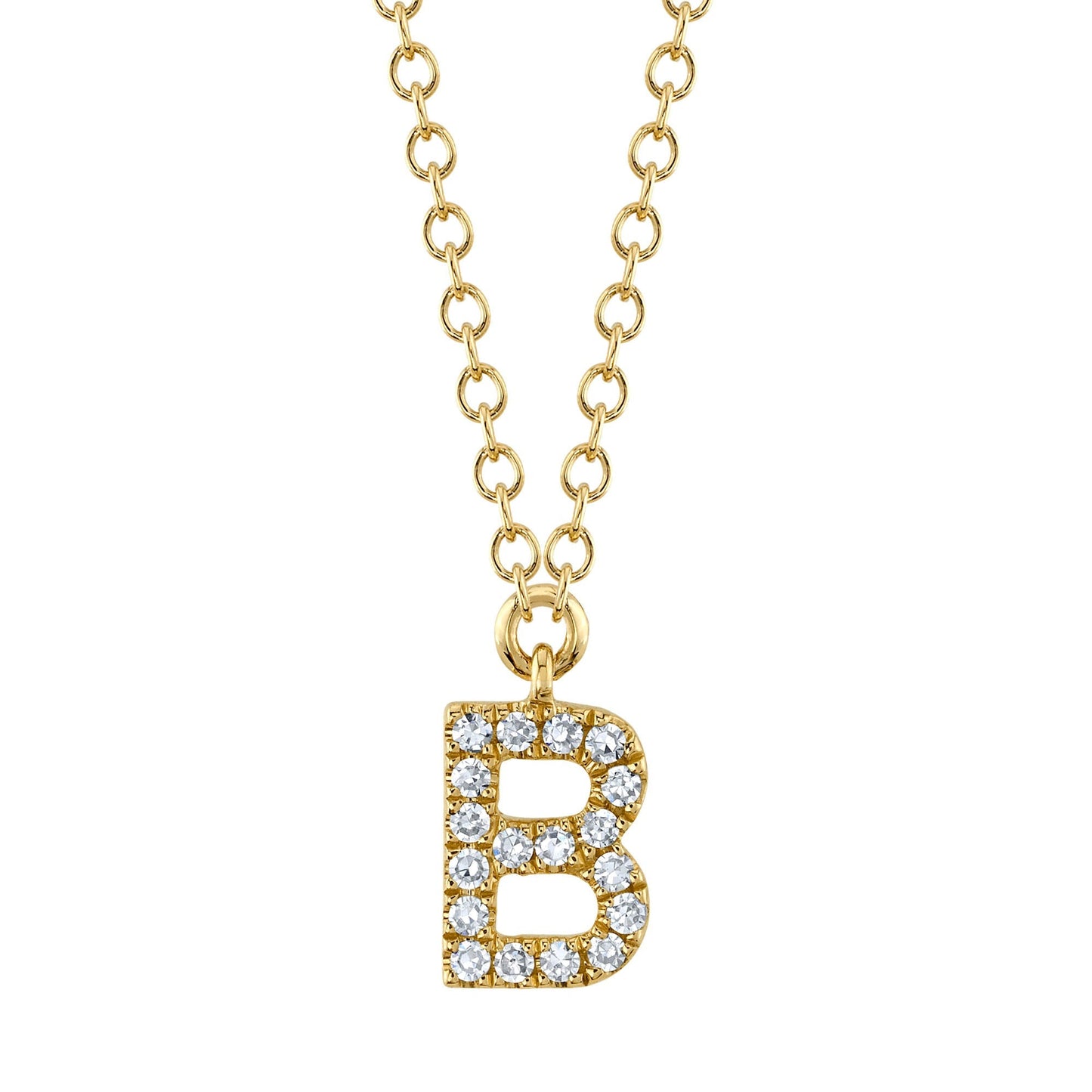 0.06CT DIAMOND NECKLACE - INITIAL B