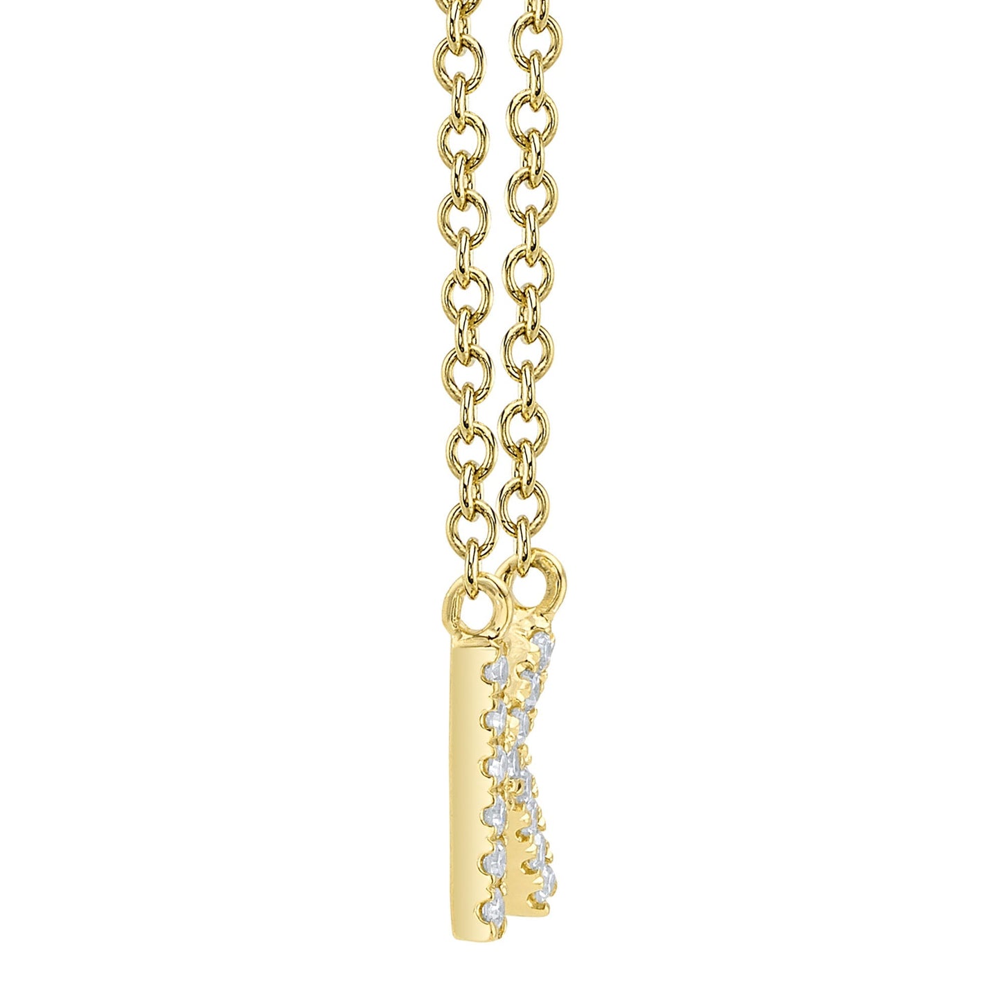 0.05CT 14K Y/G DIAMOND NECKLACE - INITIAL K