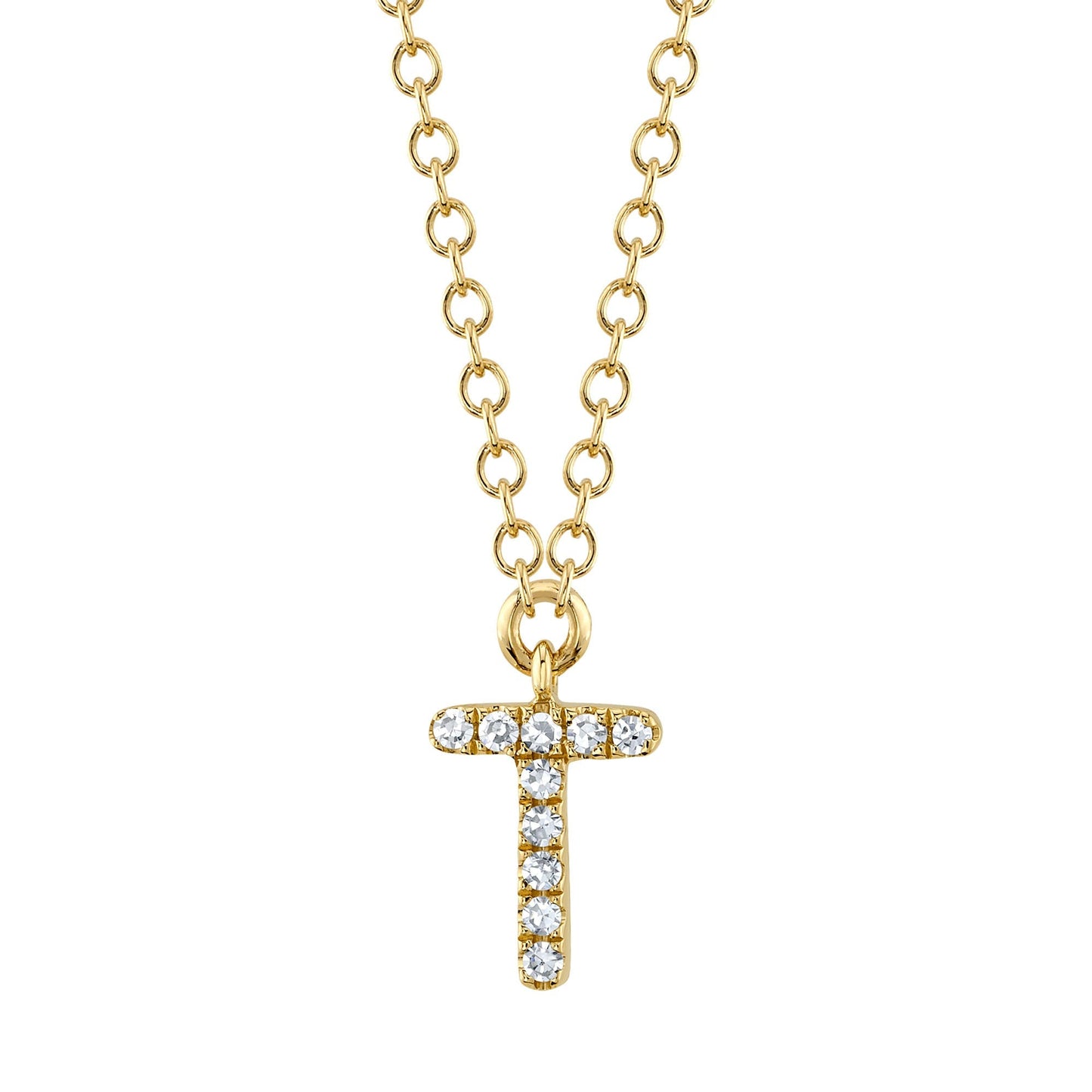 0.03CT DIAMOND NECKLACE - INITIAL T