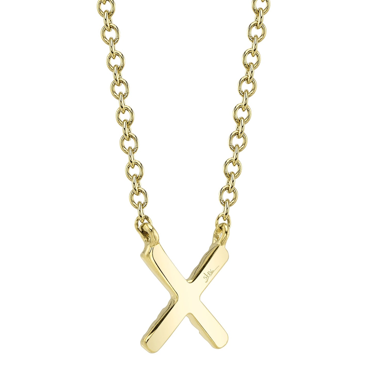 0.04CT 14K Y/G DIAMOND NECKLACE - INITIAL X