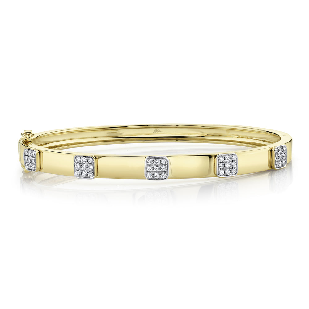 0.43CT 14K Y/G DIAMOND PAVE BANGLE