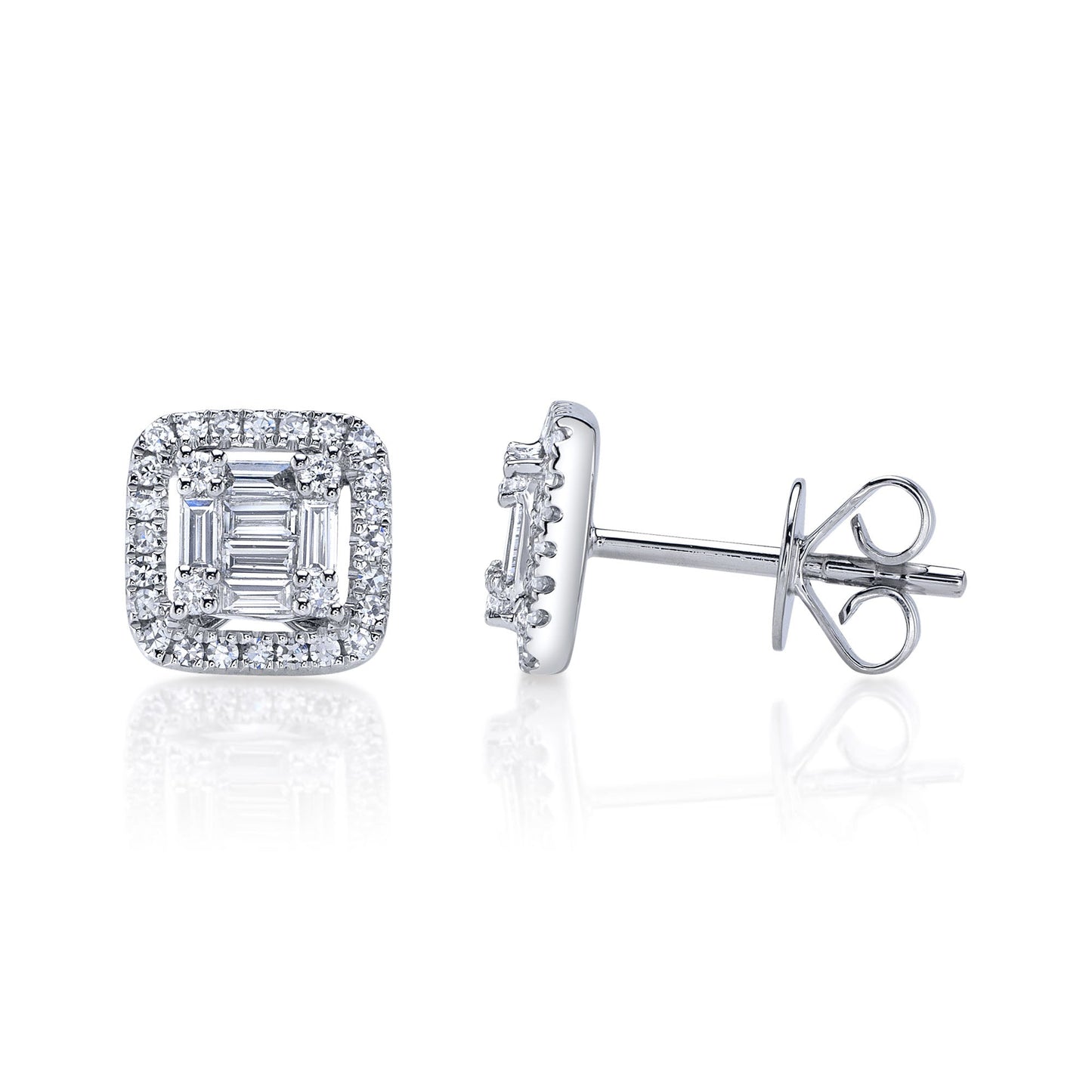0.43CT 14K W/G DIAMOND BAGUETTE STUD EARRING