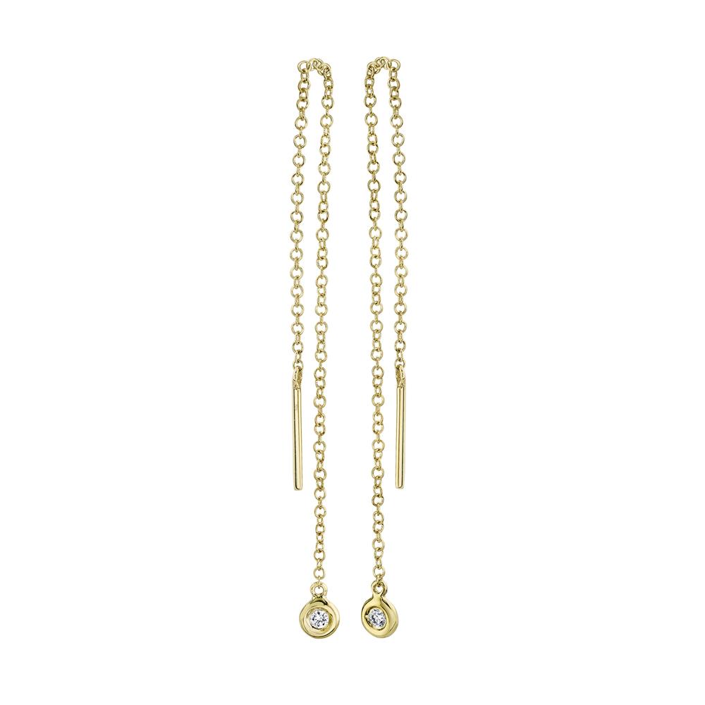 0.04CT DIAMOND THREADER EARRING