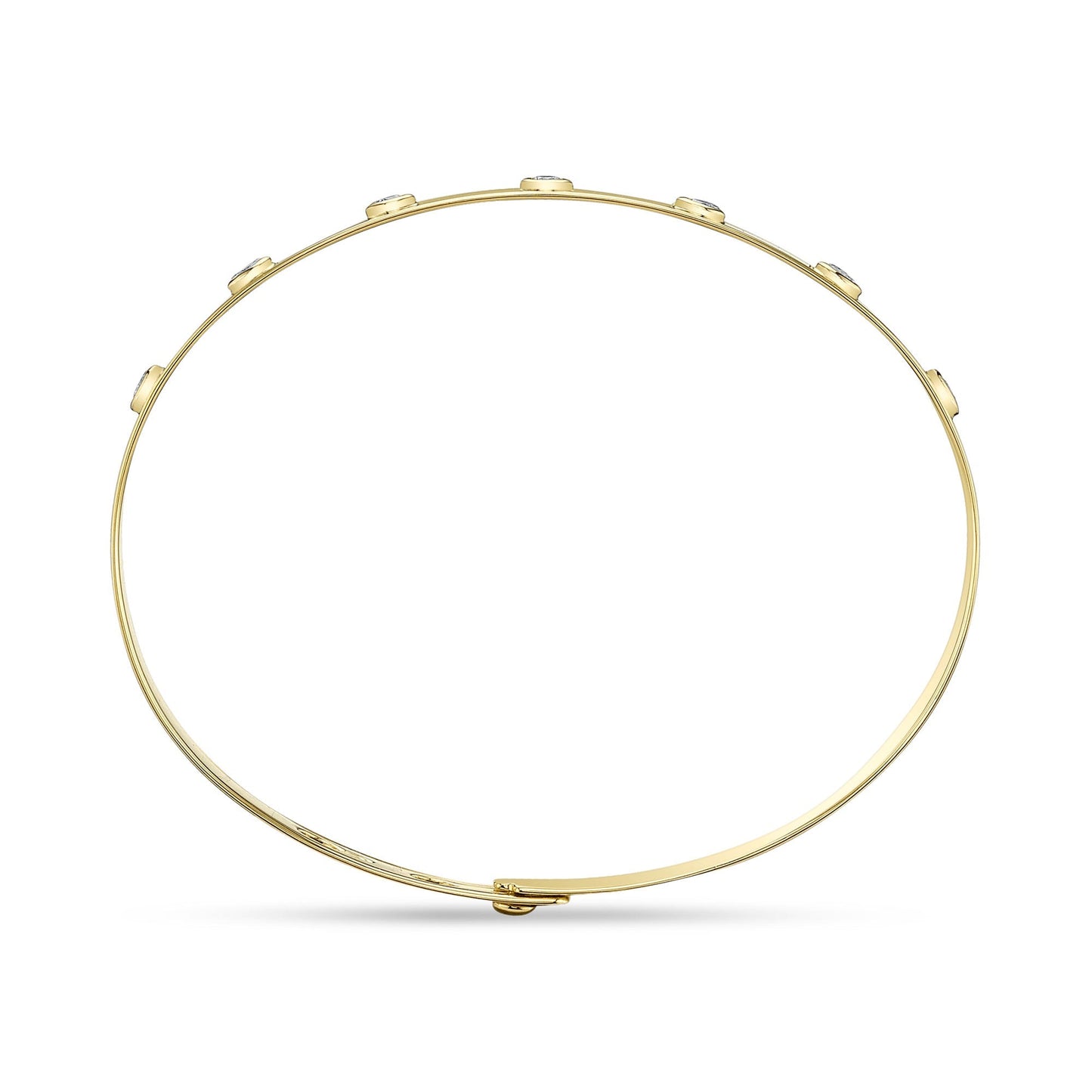 0.32CT 14K Y/G DIAMOND BEZEL LATCH LOCK BANGLE