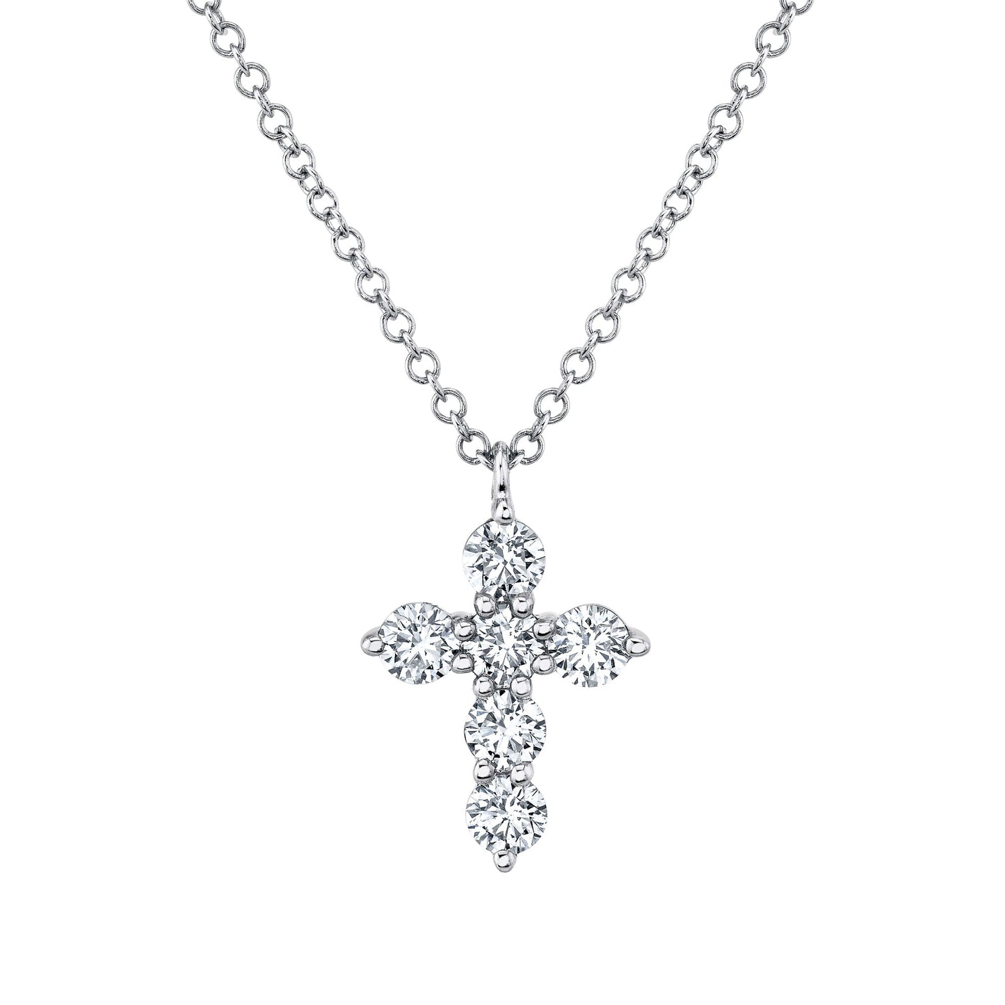 0.50CT 14K W/G DIAMOND CROSS NECKLACE