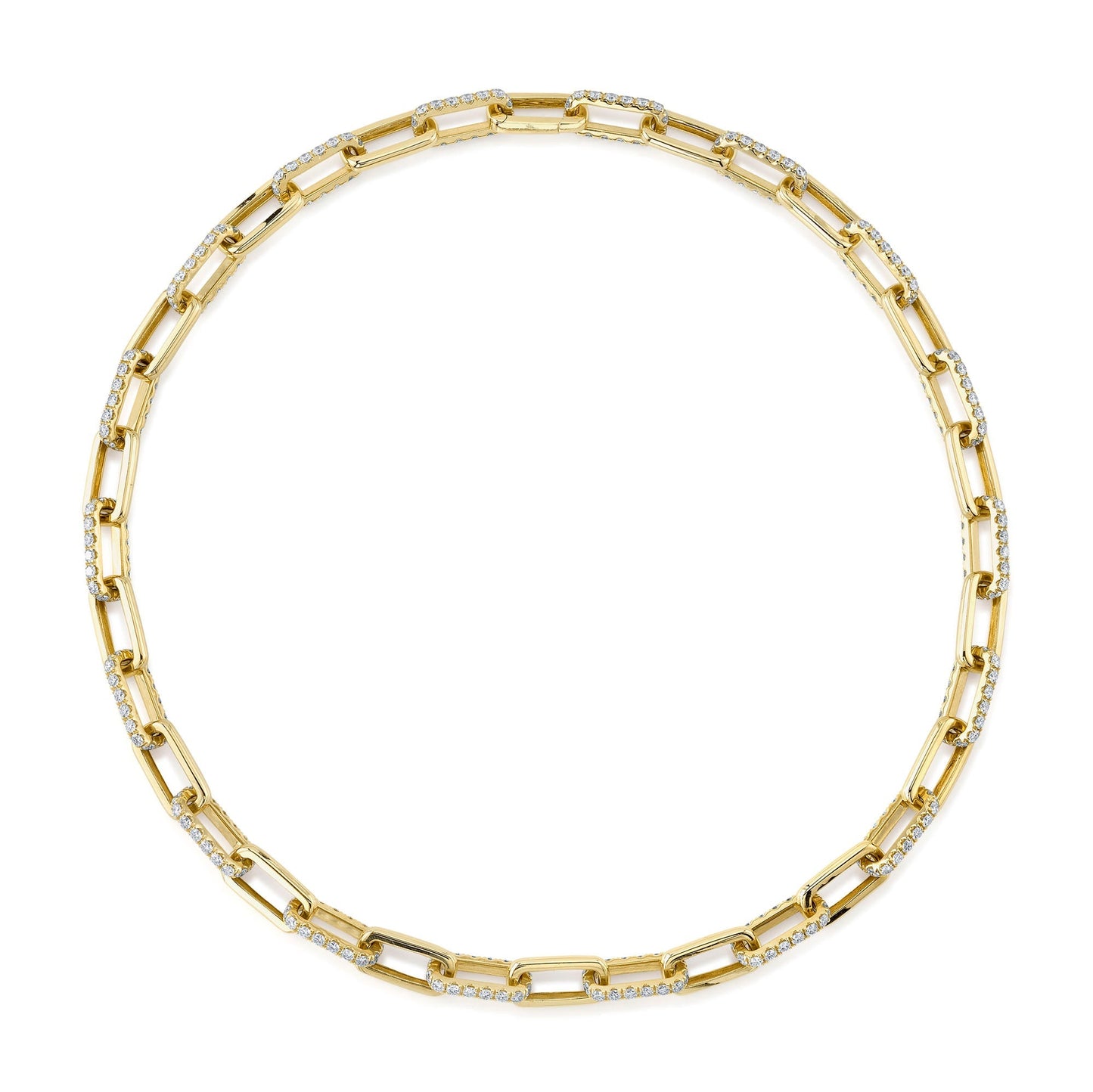13.01CT DIAMOND PAVE PAPER CLIP LINK NECKLACE