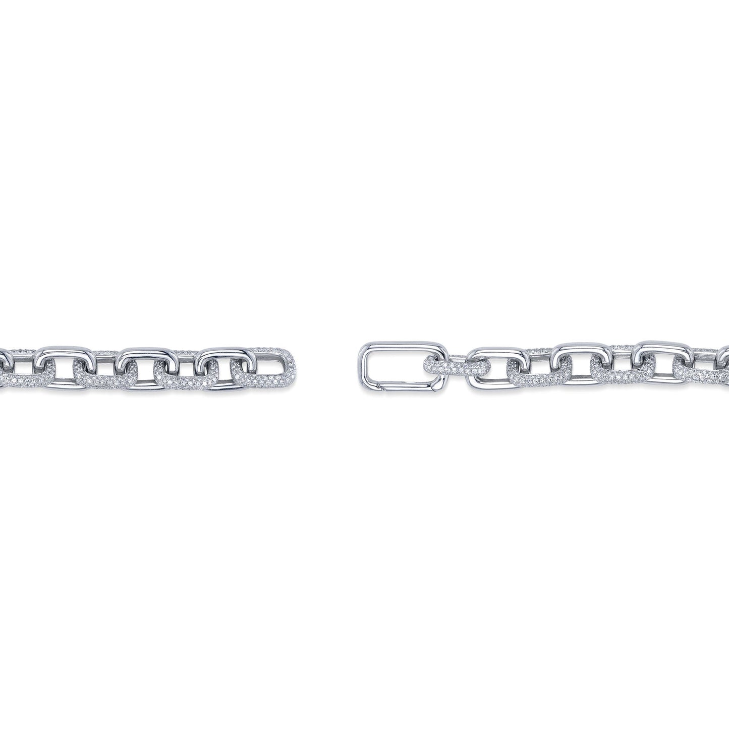3.67CT 14K W/G DIAMOND PAVE PAPER CLIP LINK BRACELET