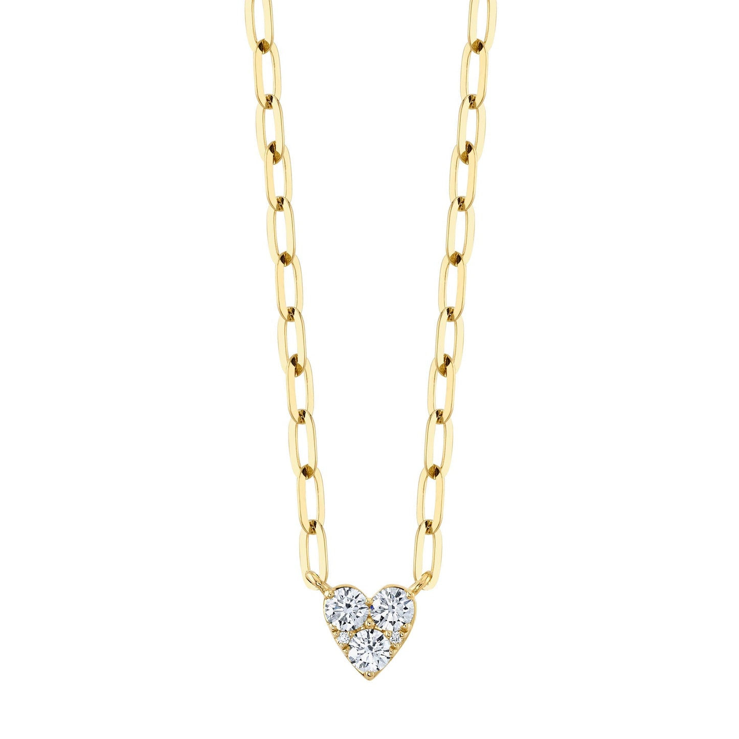 0.41CT DIAMOND HEART PAPER CLIP LINK NECKLACE