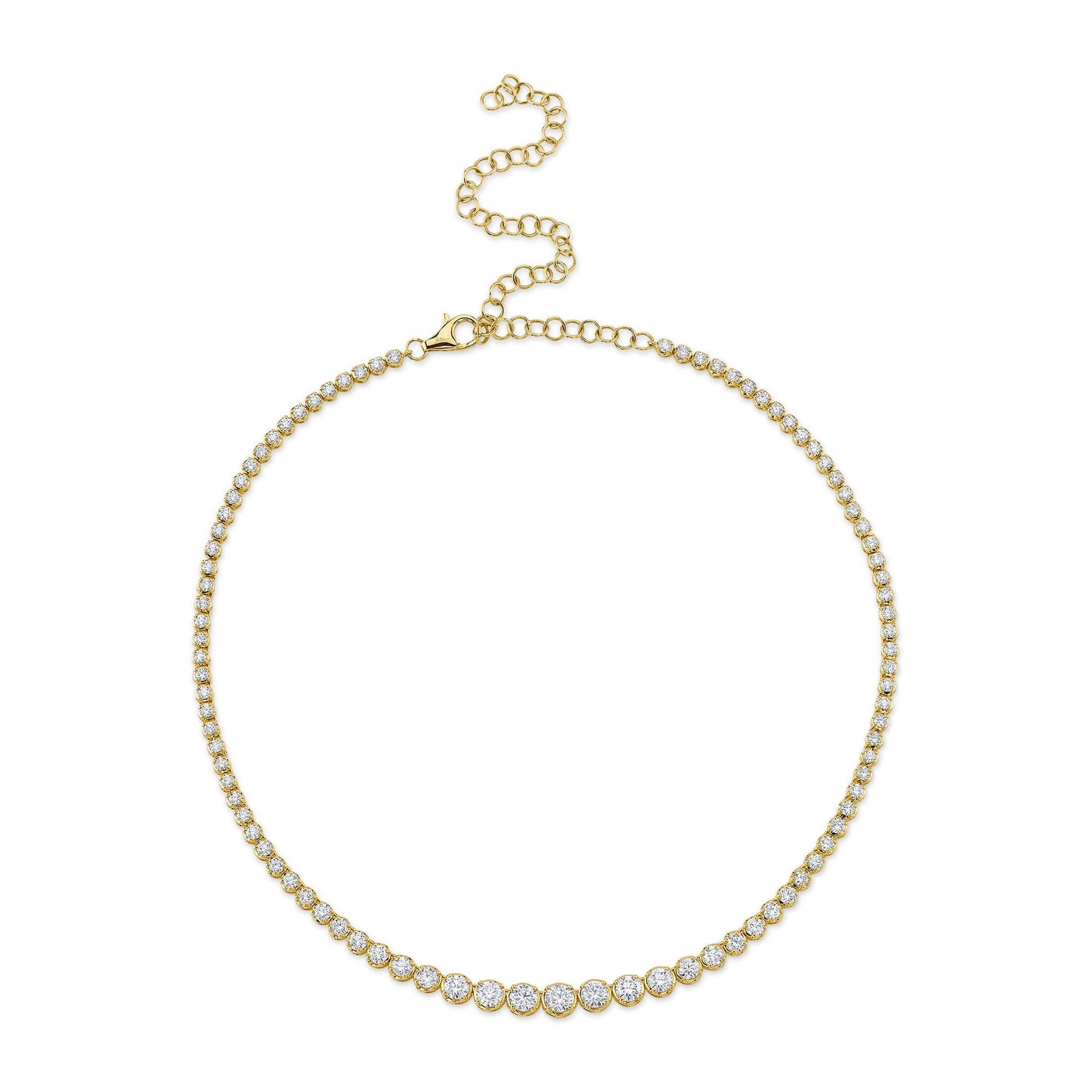 6.75CT DIAMOND CROWN SETTING TENNIS NECKLACE