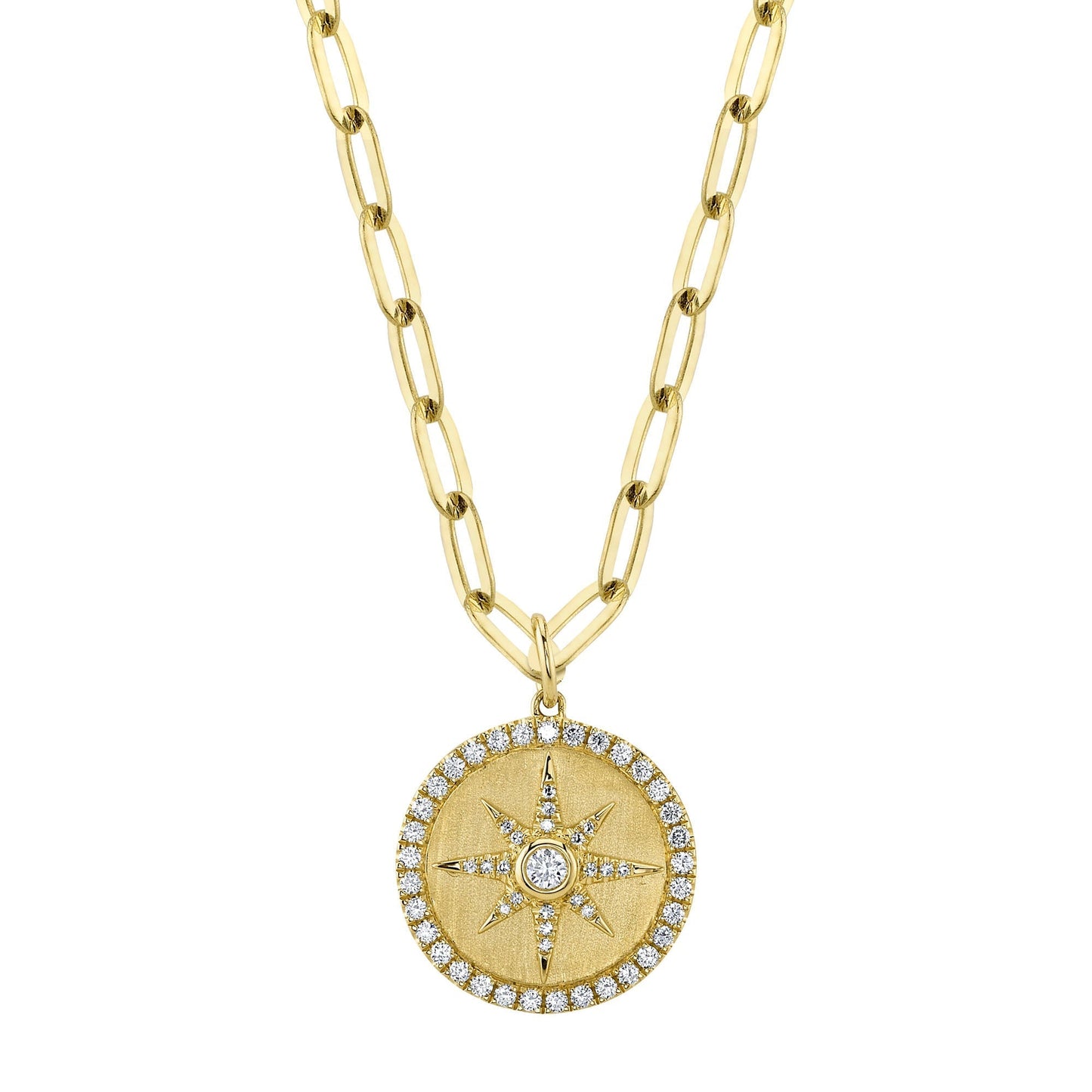 0.43CT DIAMOND STAR PAPER CLIP LINK NECKLACE