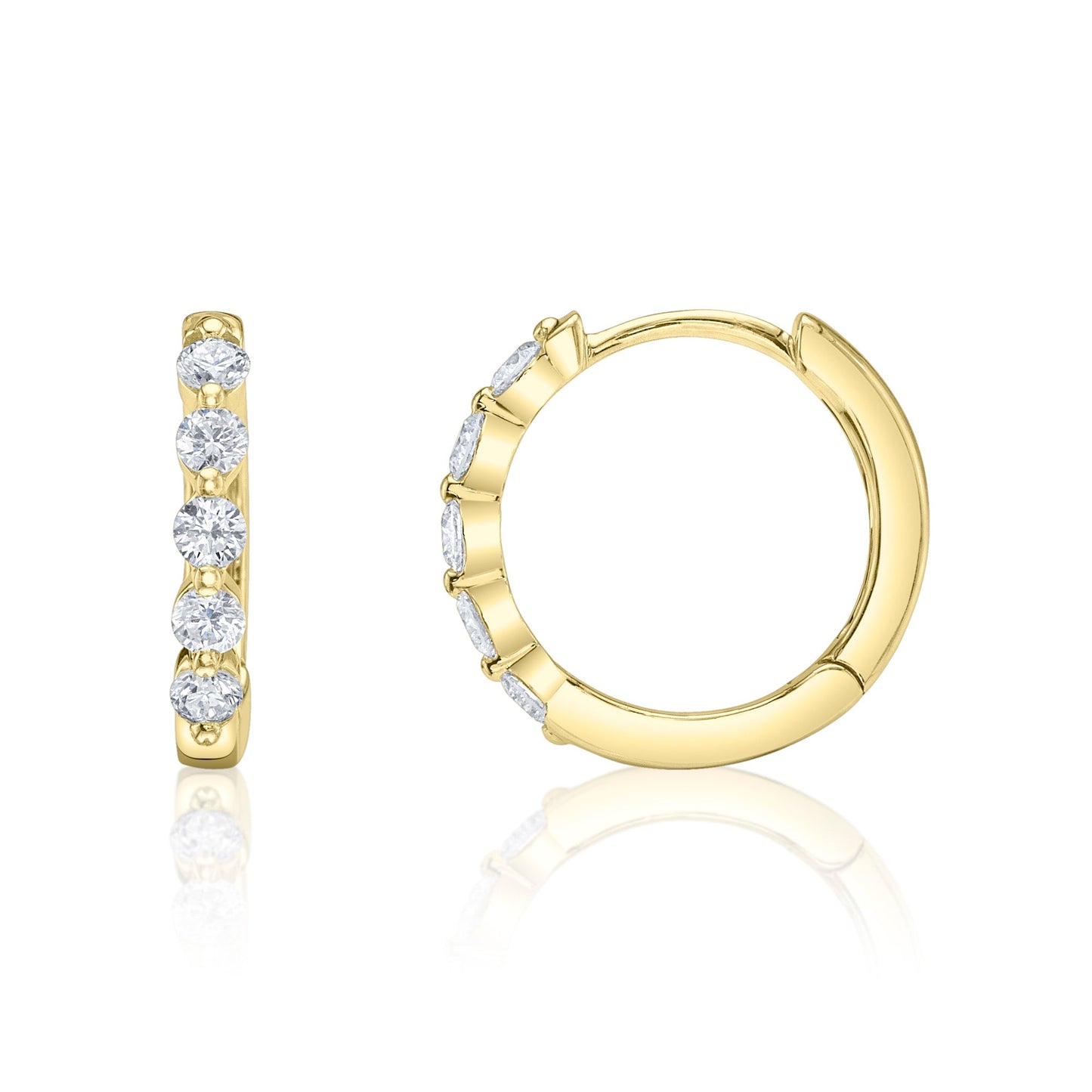 0.24CT 14K Y/G DIAMOND HUGGIE EARRING