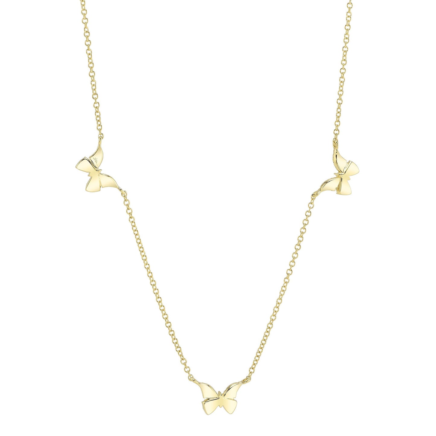 0.23CT 14K Y/G DIAMOND BUTTERFLY NECKLACE