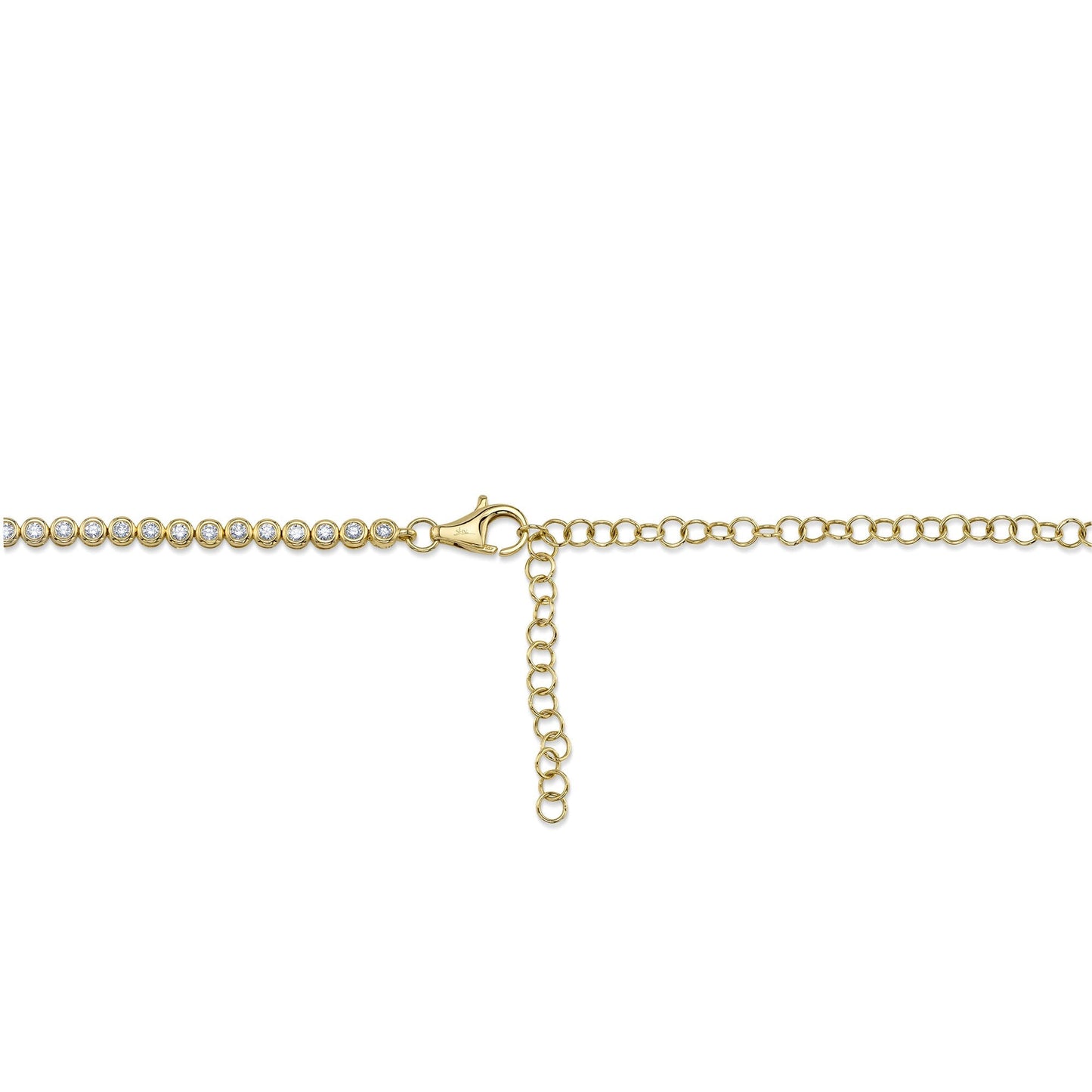 2.89CT 14K Y/G DIAMOND BEZEL TENNIS NECKLACE