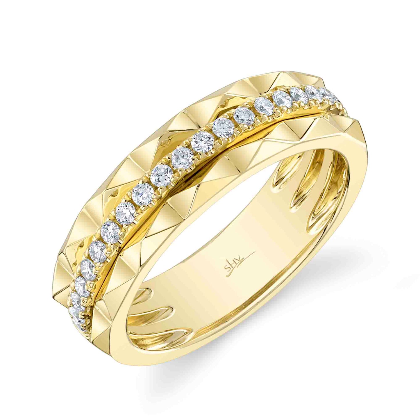 0.26CT 14K Y/G DIAMOND LADY'S BAND SZ 6