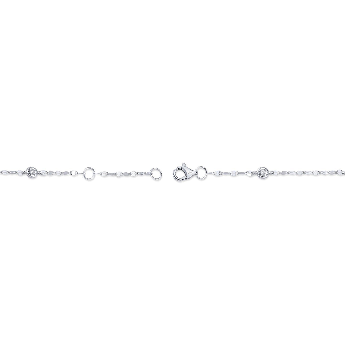 0.10CT 14K W/G 7" DIAMONDS BY THE YARD SPARKLE CHAIN BRACELET