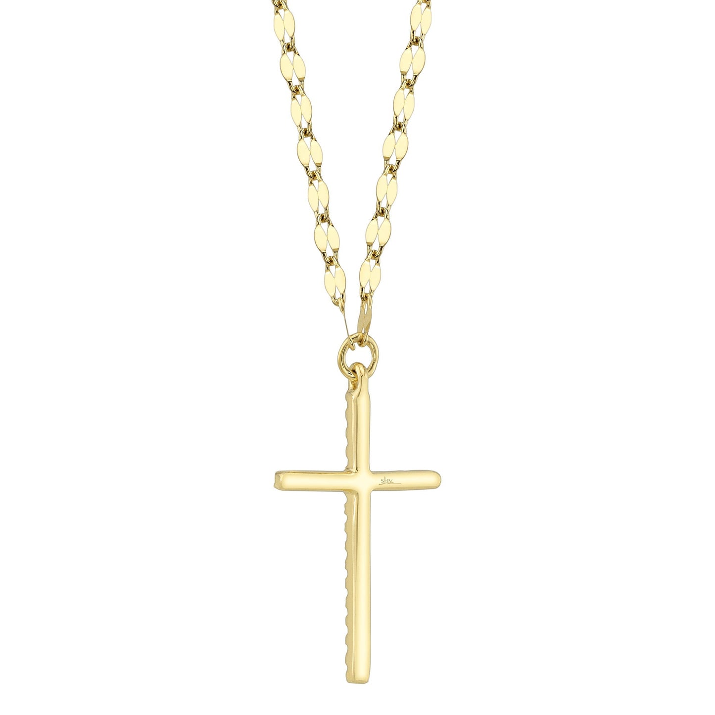 0.06CT 14K Y/G DIAMOND CROSS SPARKLE CHAIN NECKLACE