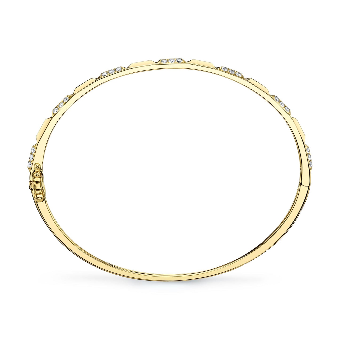 0.56CT 14K Y/G DIAMOND GEO CUT BANGLE