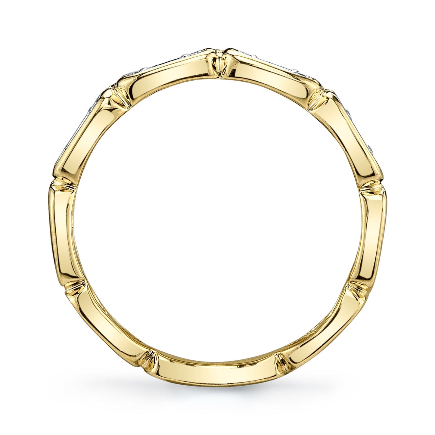 0.29CT 14K Y/G DIAMOND BAGUETTE BAND