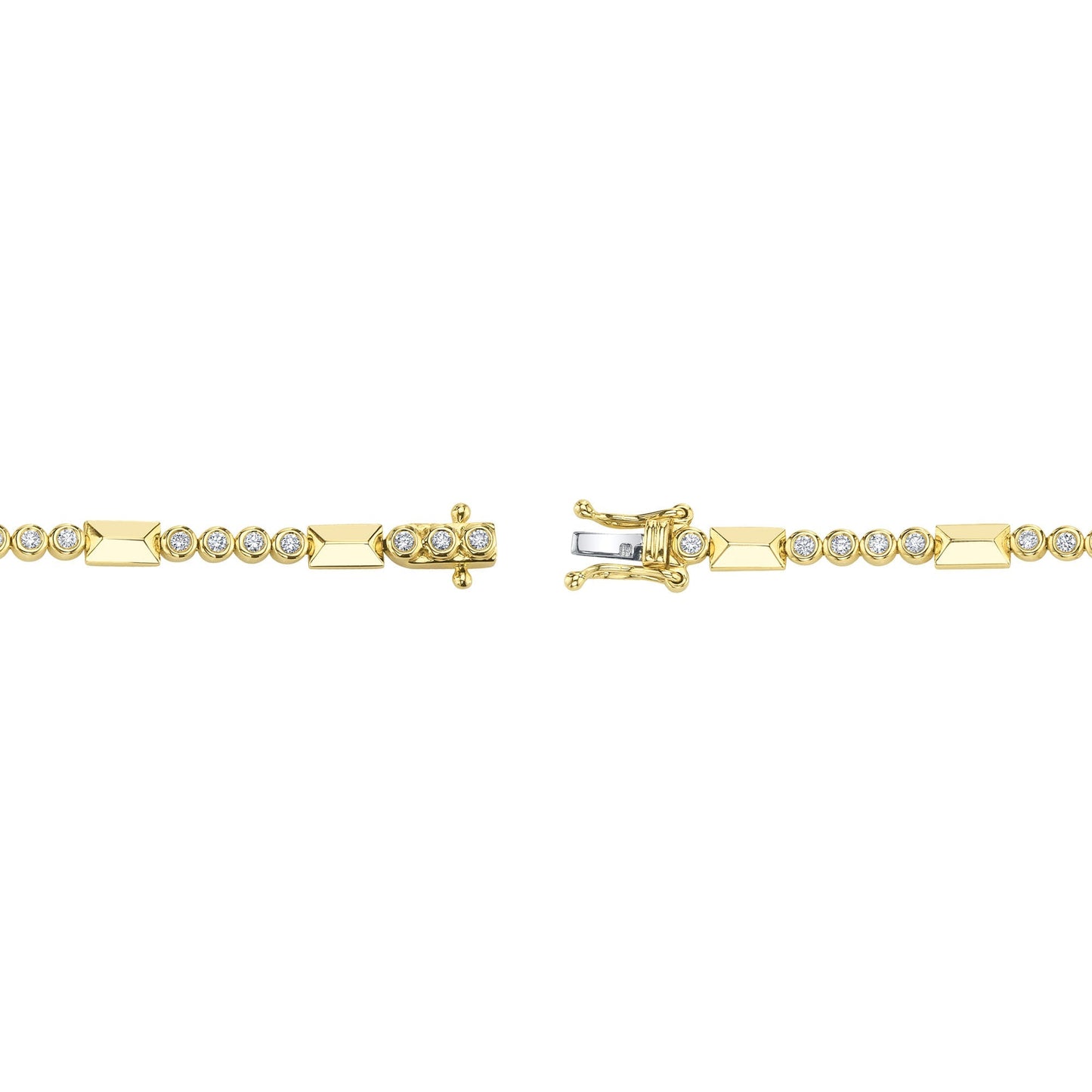 0.54CT 14K Y/G DIAMOND BEZEL GEO CUT BRACELET