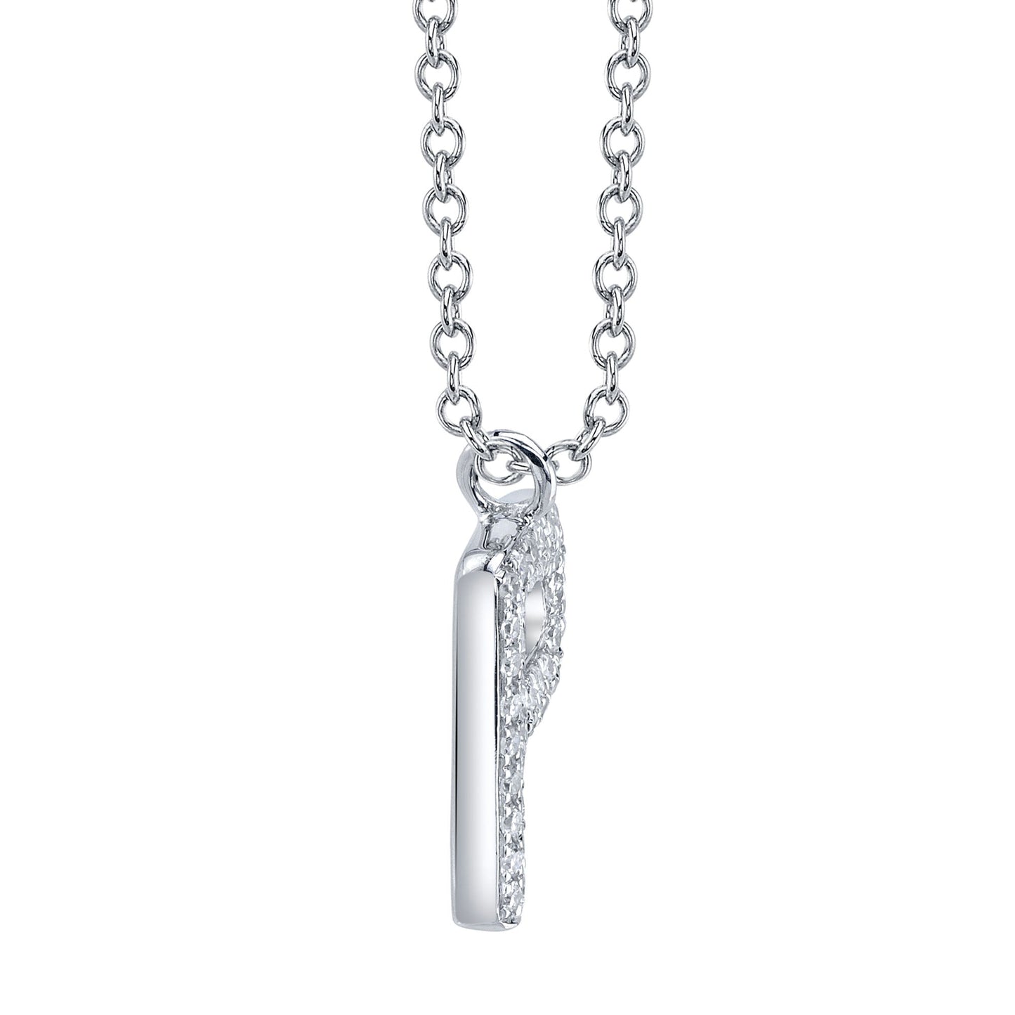0.08CT 14K W/G DIAMOND PAVE NECKLACE - INITIAL P