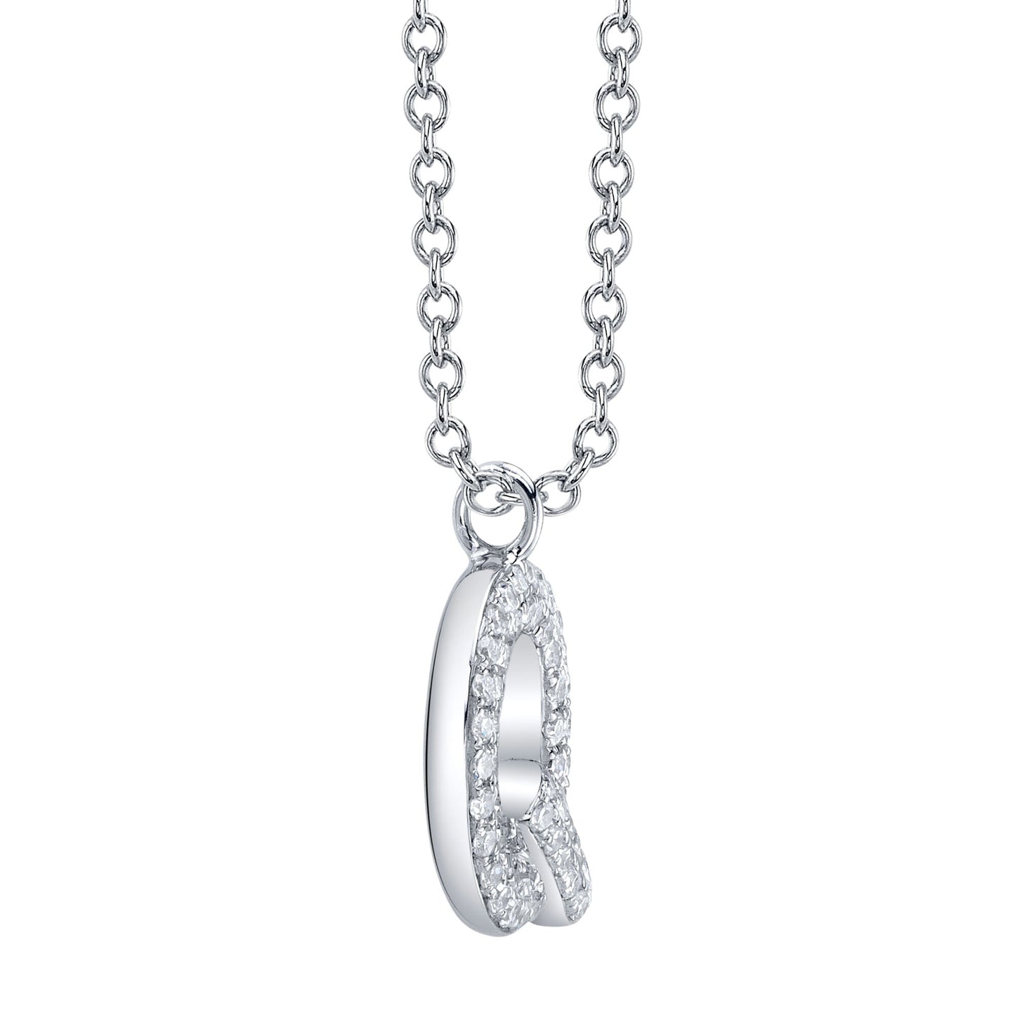 0.11CT 14K W/G DIAMOND PAVE NECKLACE - INITIAL Q