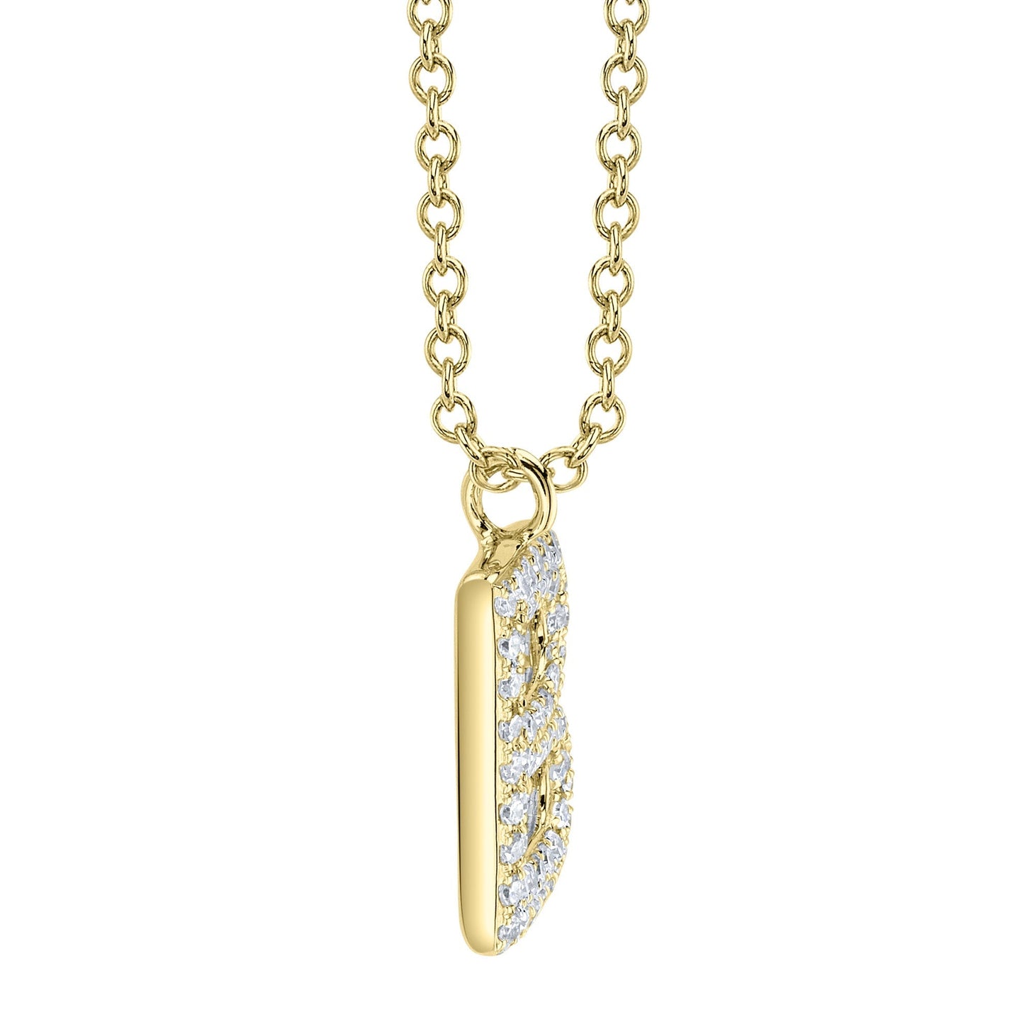 0.11CT 14K Y/G DIAMOND PAVE NECKLACE - INITIAL B