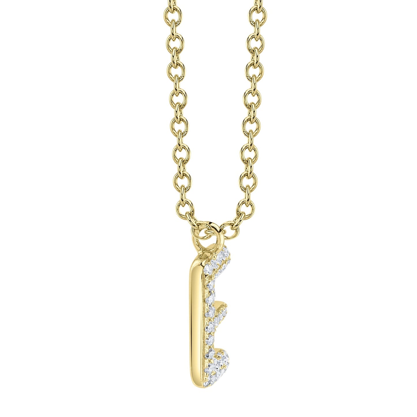 0.07CT 14K Y/G DIAMOND PAVE NECKLACE - INITIAL E