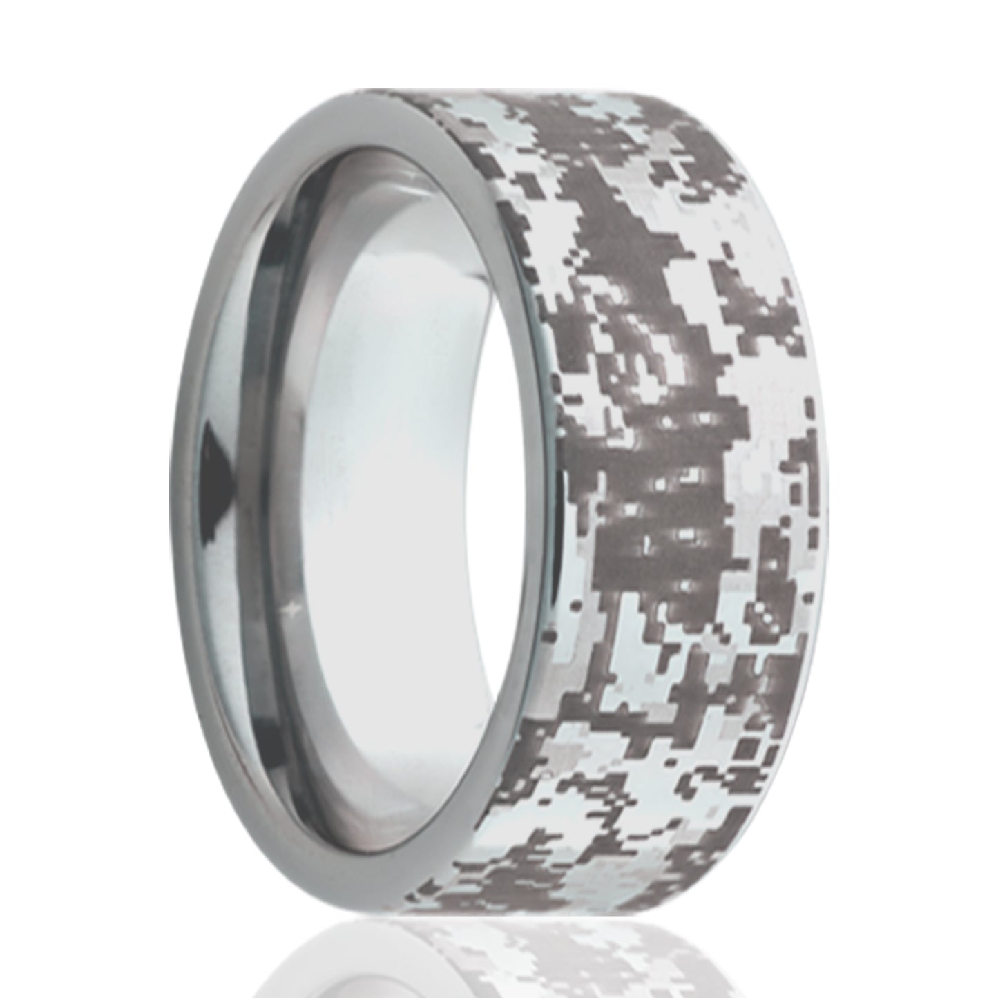 Titanium Comfort Fit Polished Digital Camo Ring