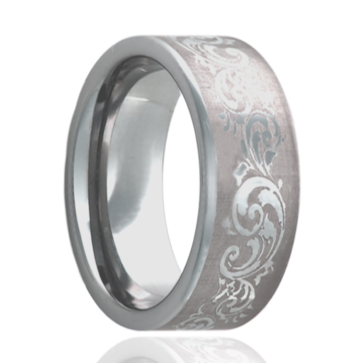 Titanium Comfort Fit Polished Ring with Engraving